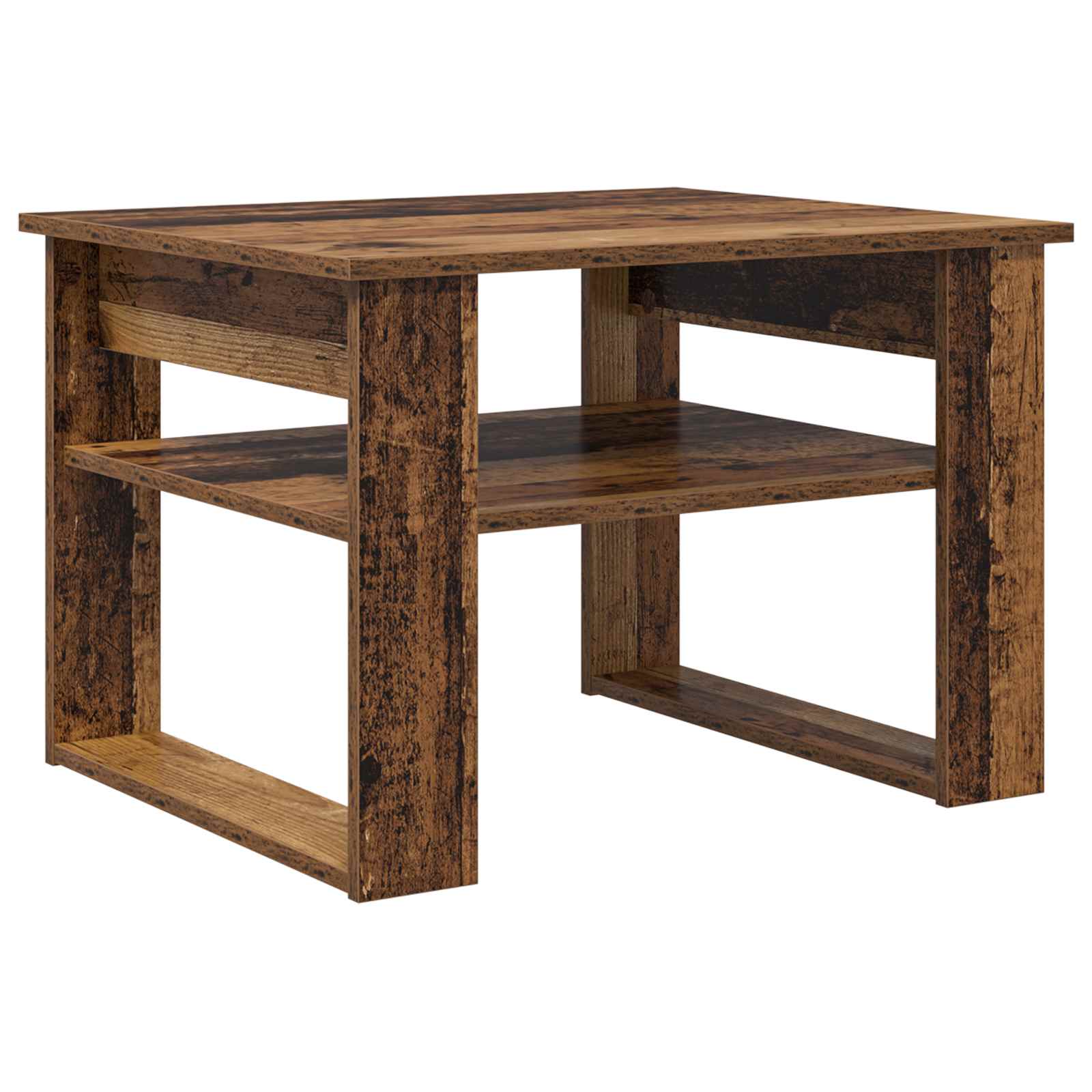 vidaXL Stolik kawowy z przechowywaniem Stare drewno 64 x 54 x 44 cm