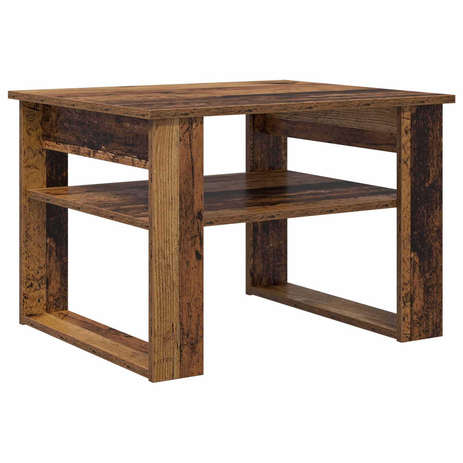 vidaXL Stolik kawowy z przechowywaniem Stare drewno 64 x 54 x 44 cm