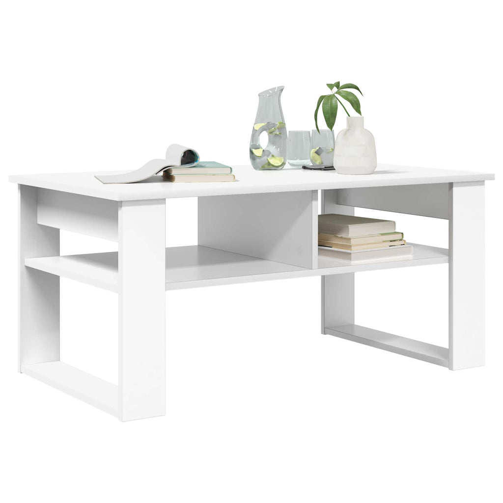 vidaXL Stolik kawowy Biały 96 x 54 x 44 cm Materiał drewnopochodny