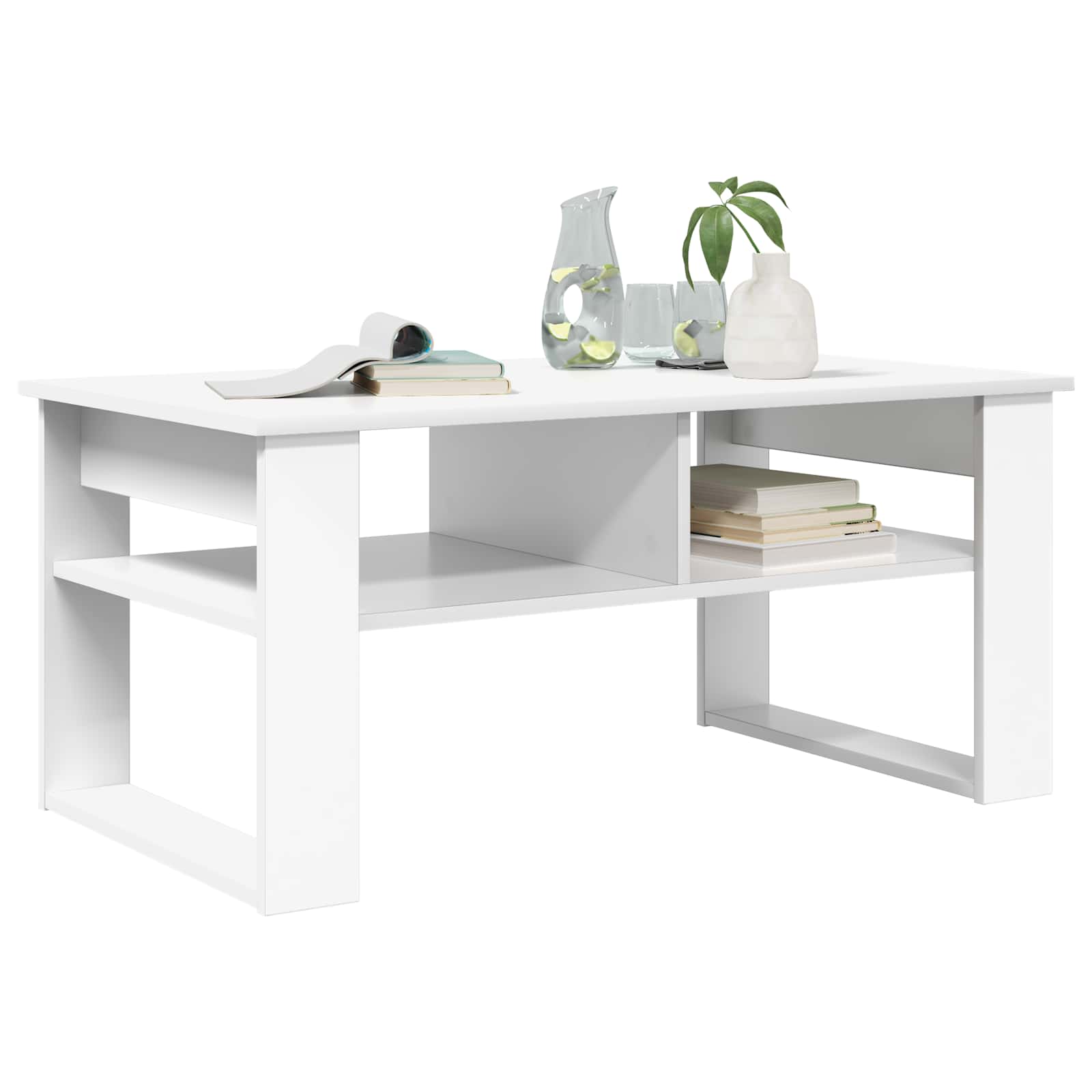 vidaXL Stolik kawowy Biały 96 x 54 x 44 cm Materiał drewnopochodny