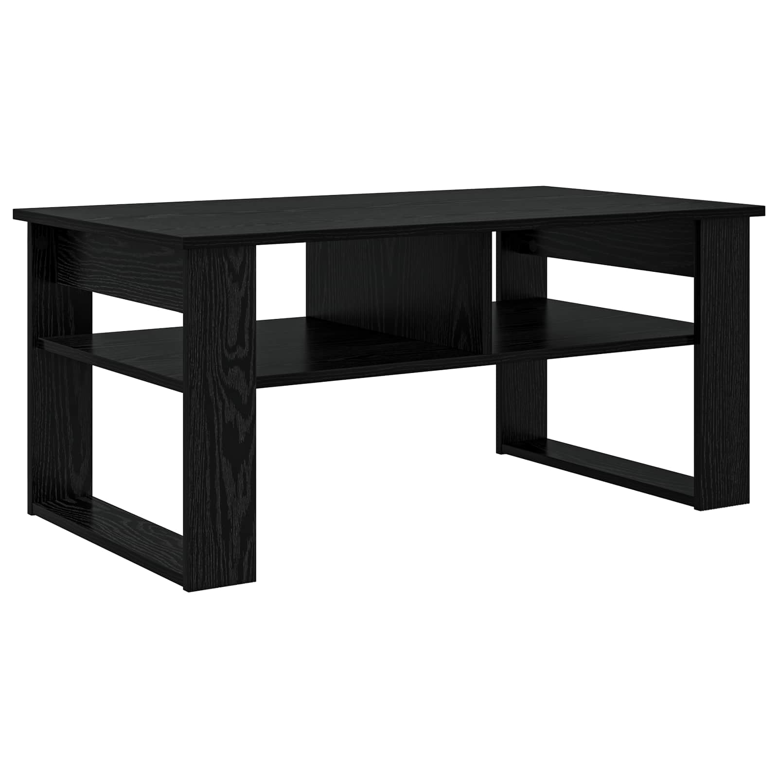 vidaXL Stolik kawowy z przechowywaniem Czarny Dąb 96 x 54 x 44 cm