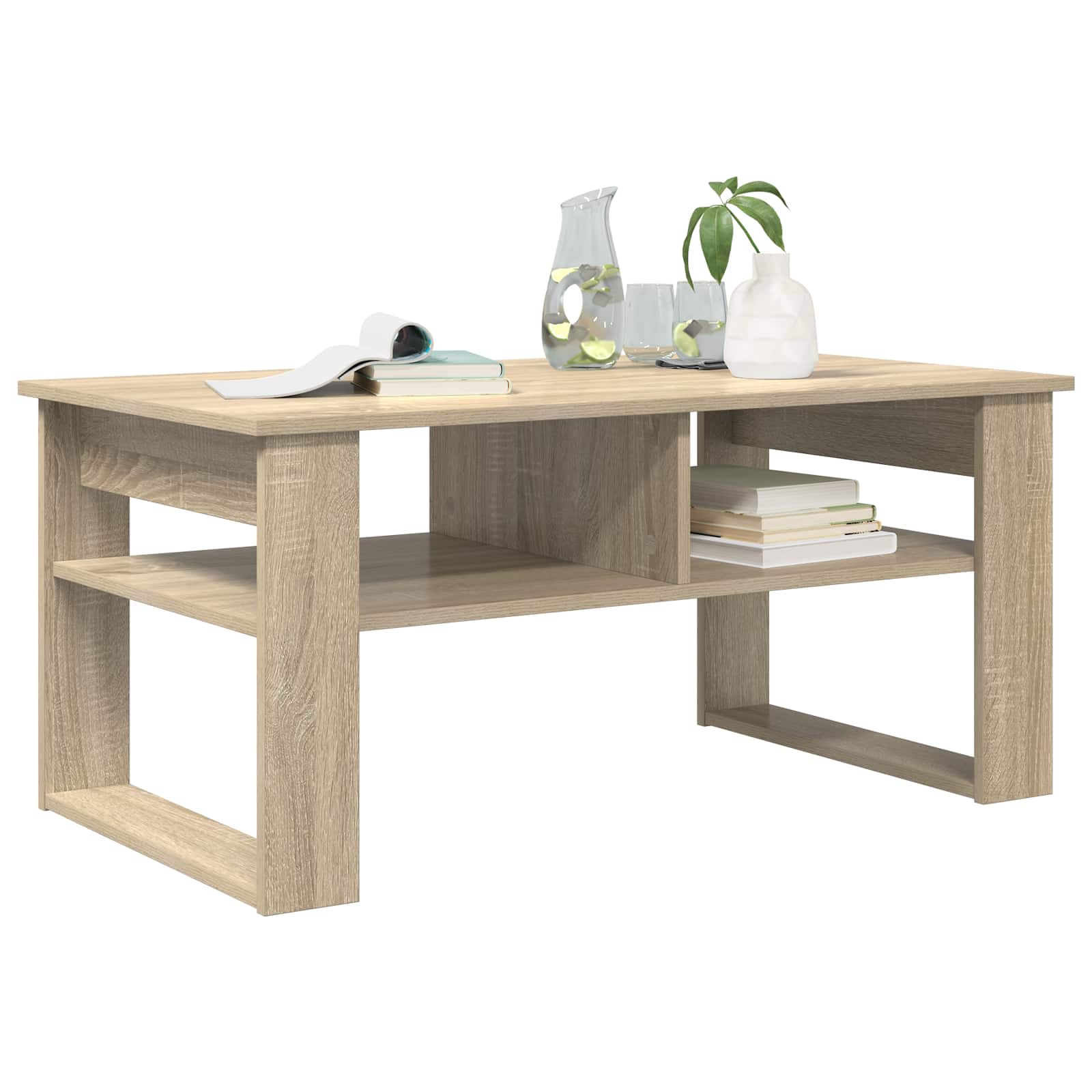 vidaXL Stolik kawowy z przechowywaniem Dąb Sonoma 96 x 54 x 44 cm