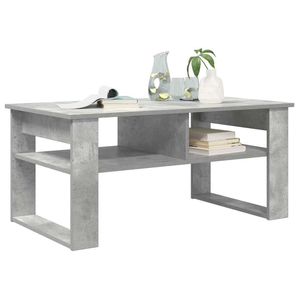 vidaXL Stolik kawowy z przechowywaniem Betonowy szary 96 x 54 x 44 cm