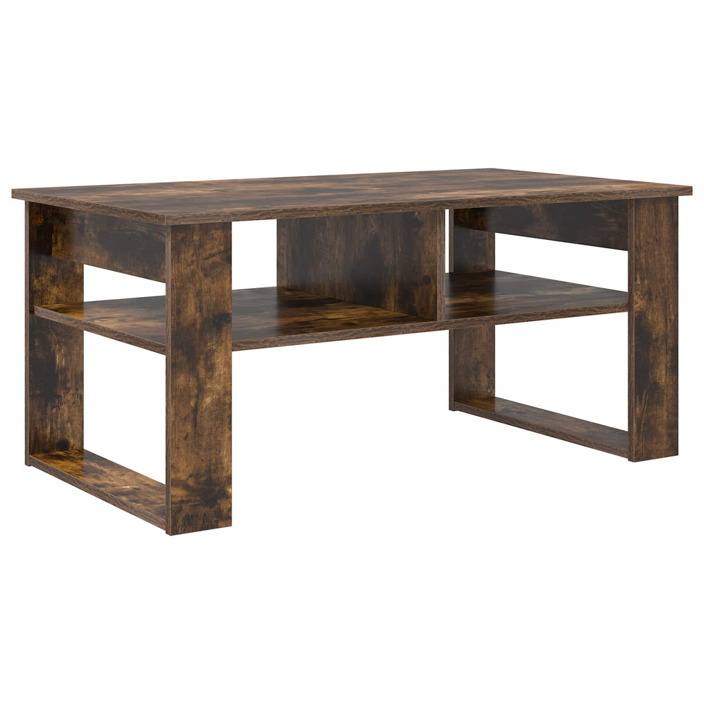 vidaXL Stolik kawowy z przechowywaniem Dąb wędzony 96 x 54 x 44 cm