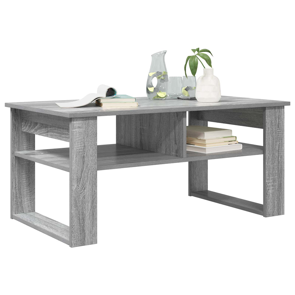 vidaXL Stolik kawowy z przechowywaniem Szary Sonoma 96 x 54 x 44 cm