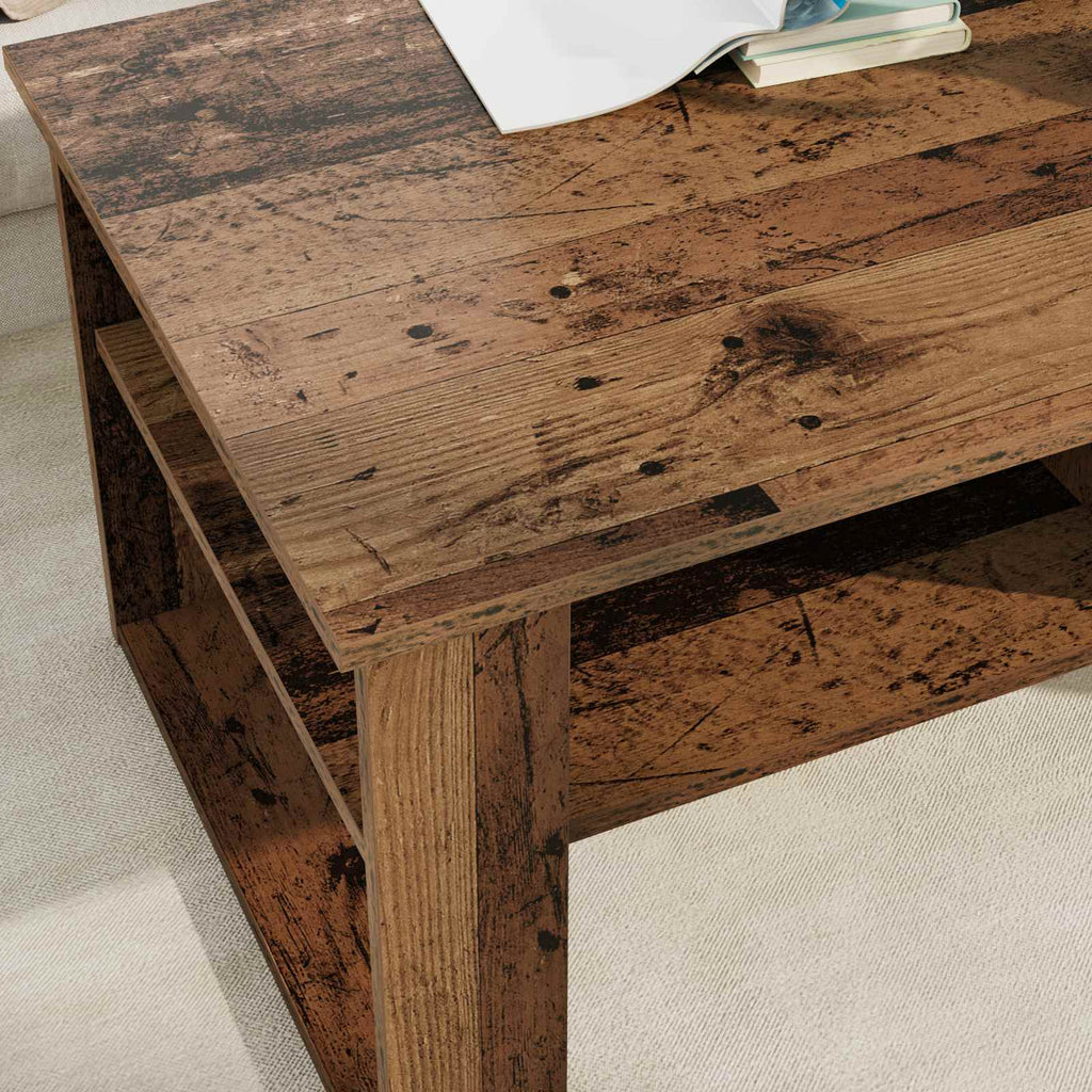 vidaXL Stolik kawowy z przechowywaniem Stare drewno 96 x 54 x 44 cm
