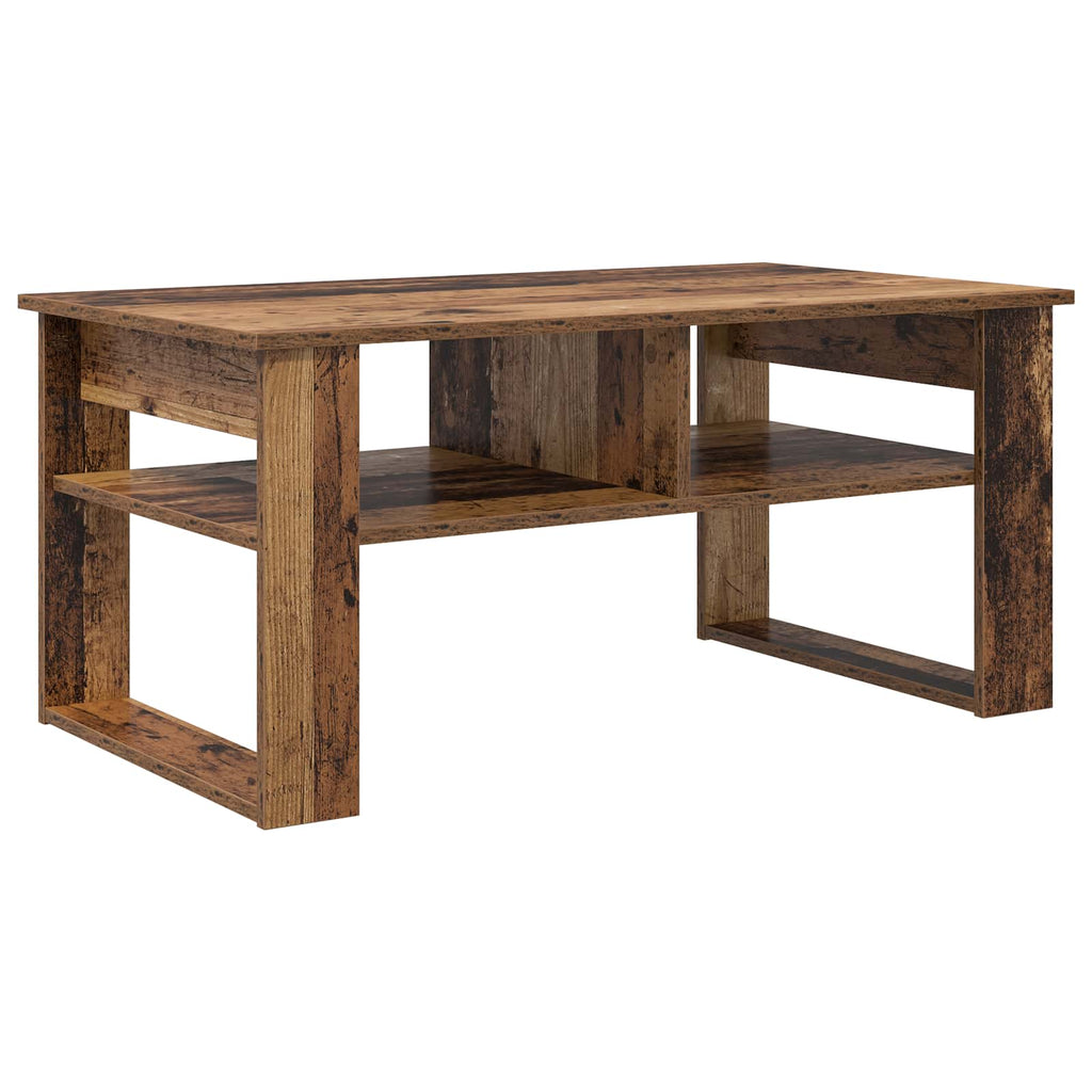 vidaXL Stolik kawowy z przechowywaniem Stare drewno 96 x 54 x 44 cm