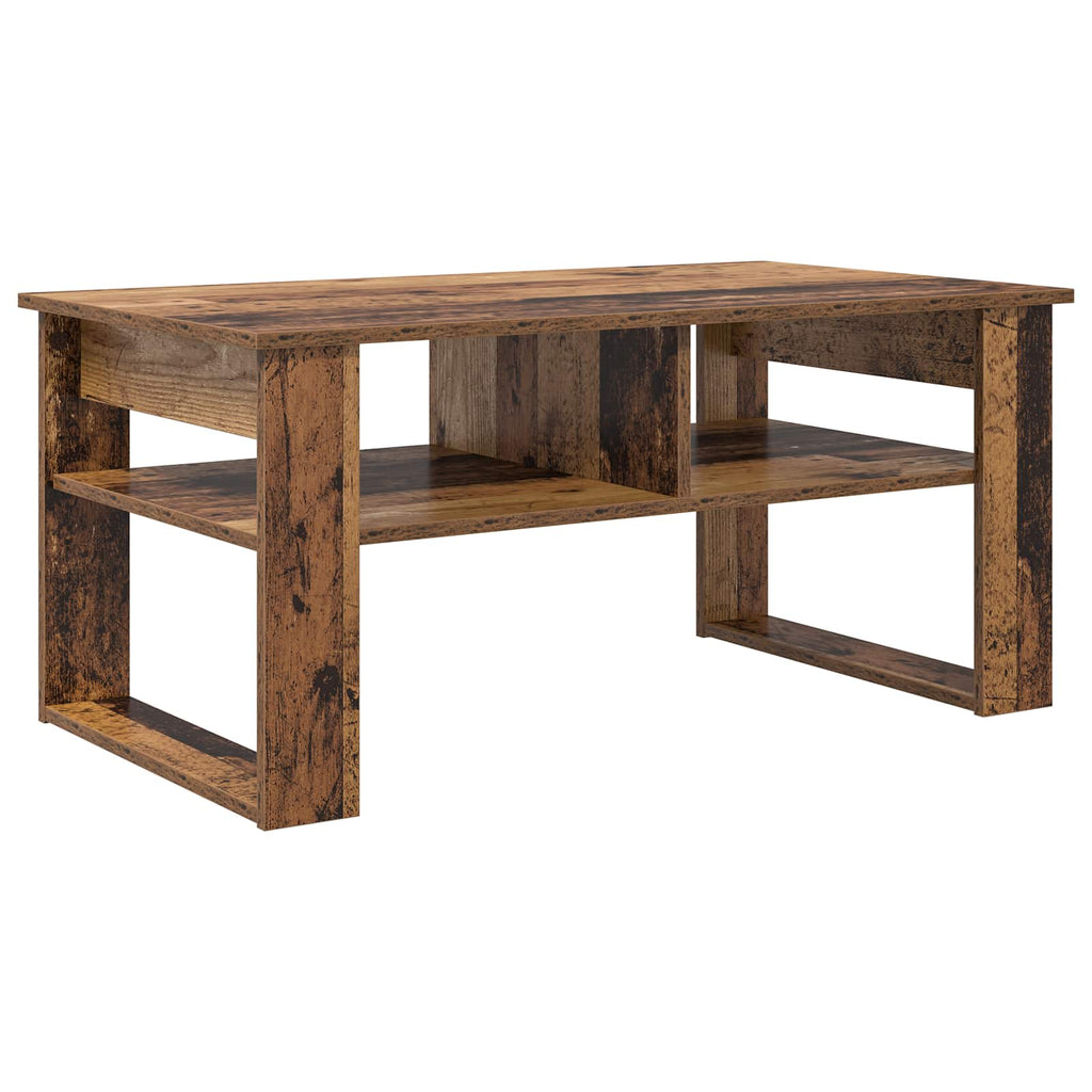 vidaXL Stolik kawowy z przechowywaniem Stare drewno 96 x 54 x 44 cm