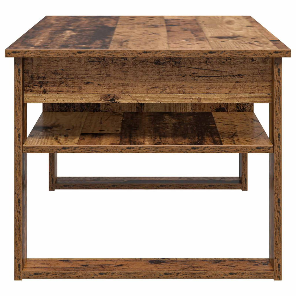 vidaXL Stolik kawowy z przechowywaniem Stare drewno 96 x 54 x 44 cm