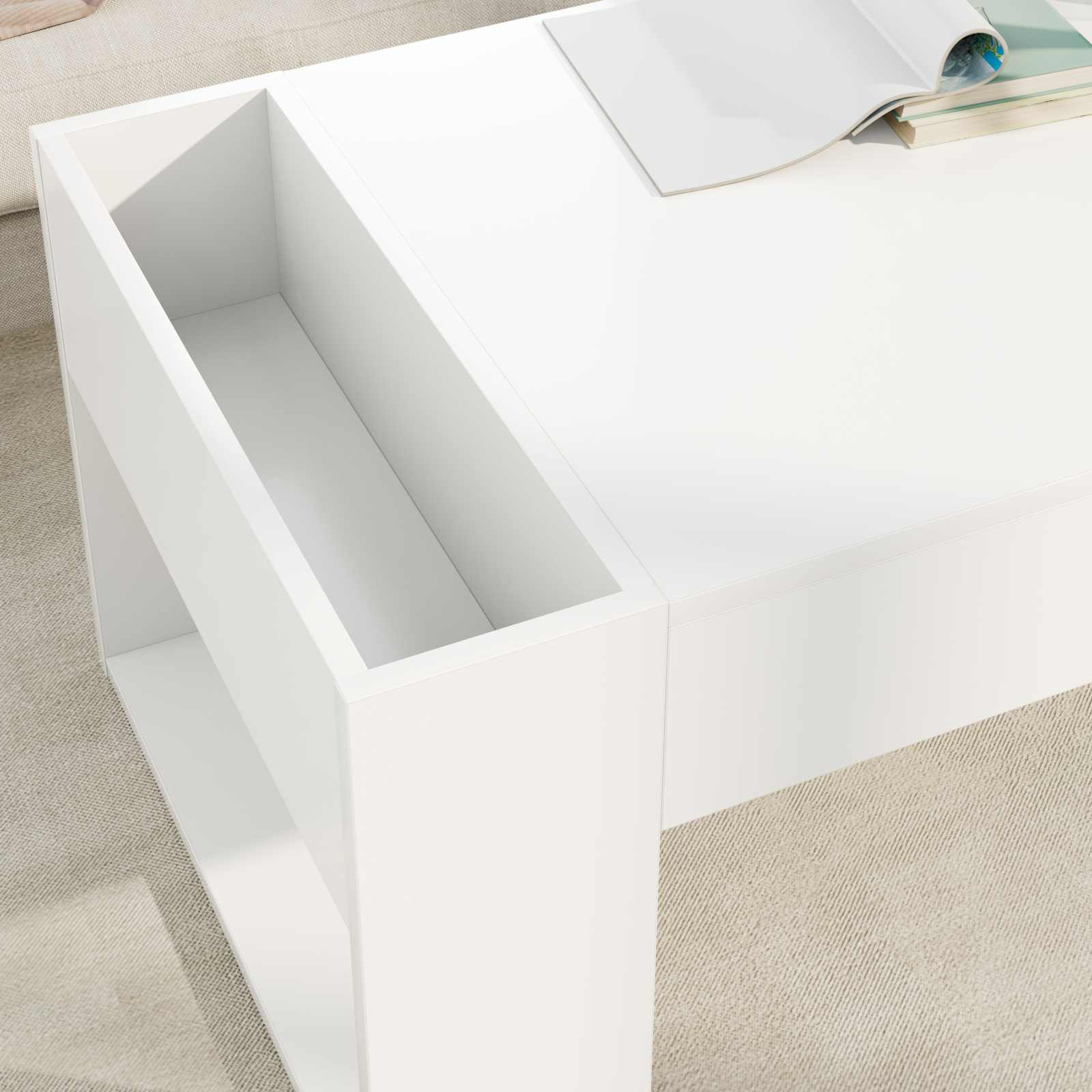vidaXL Stolik kawowy Biały 110 x 50 x 41 cm Materiał drewnopochodny