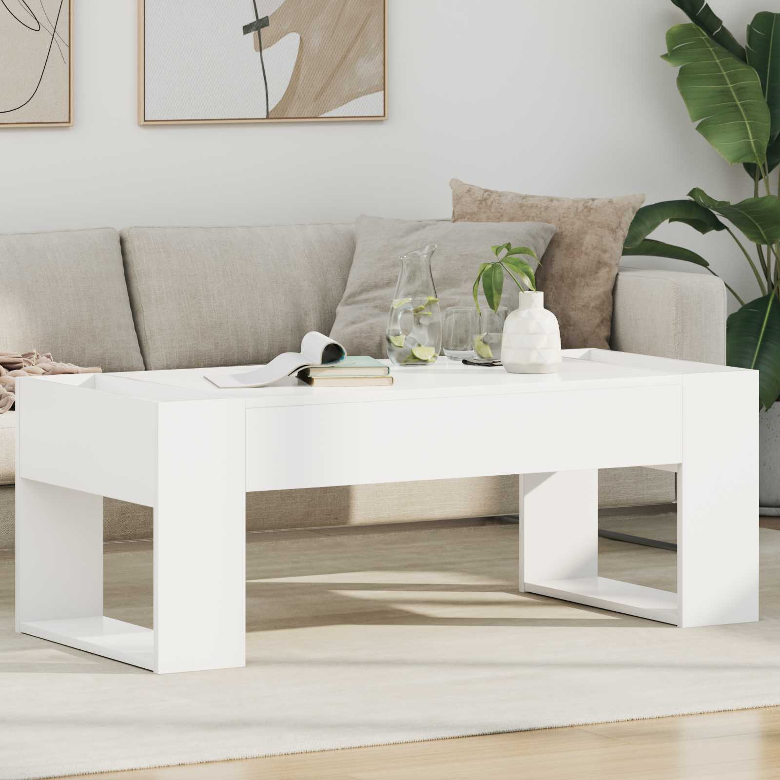 vidaXL Stolik kawowy Biały 110 x 50 x 41 cm Materiał drewnopochodny