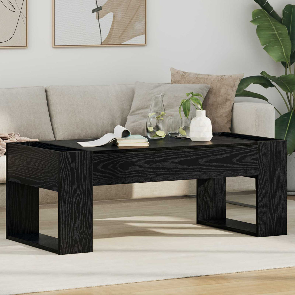 vidaXL Stolik kawowy Czarny Dąb 110 x 50 x 41 cm