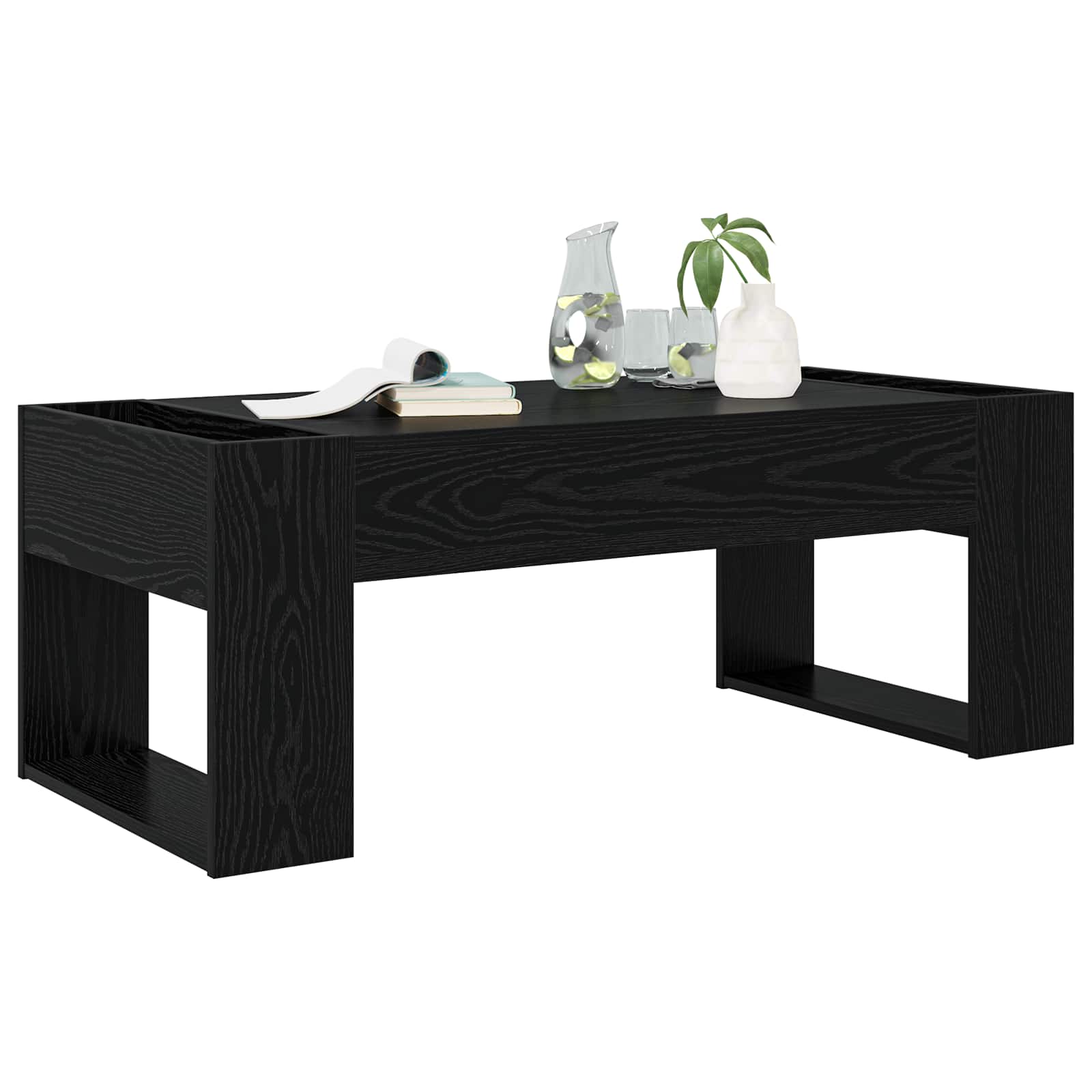 vidaXL Stolik kawowy Czarny Dąb 110 x 50 x 41 cm