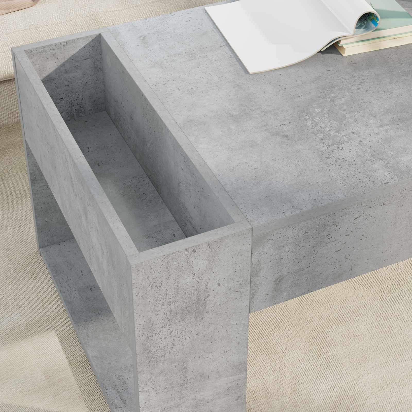 vidaXL Stolik kawowy Betonowy szary 110 x 50 x 41 cm
