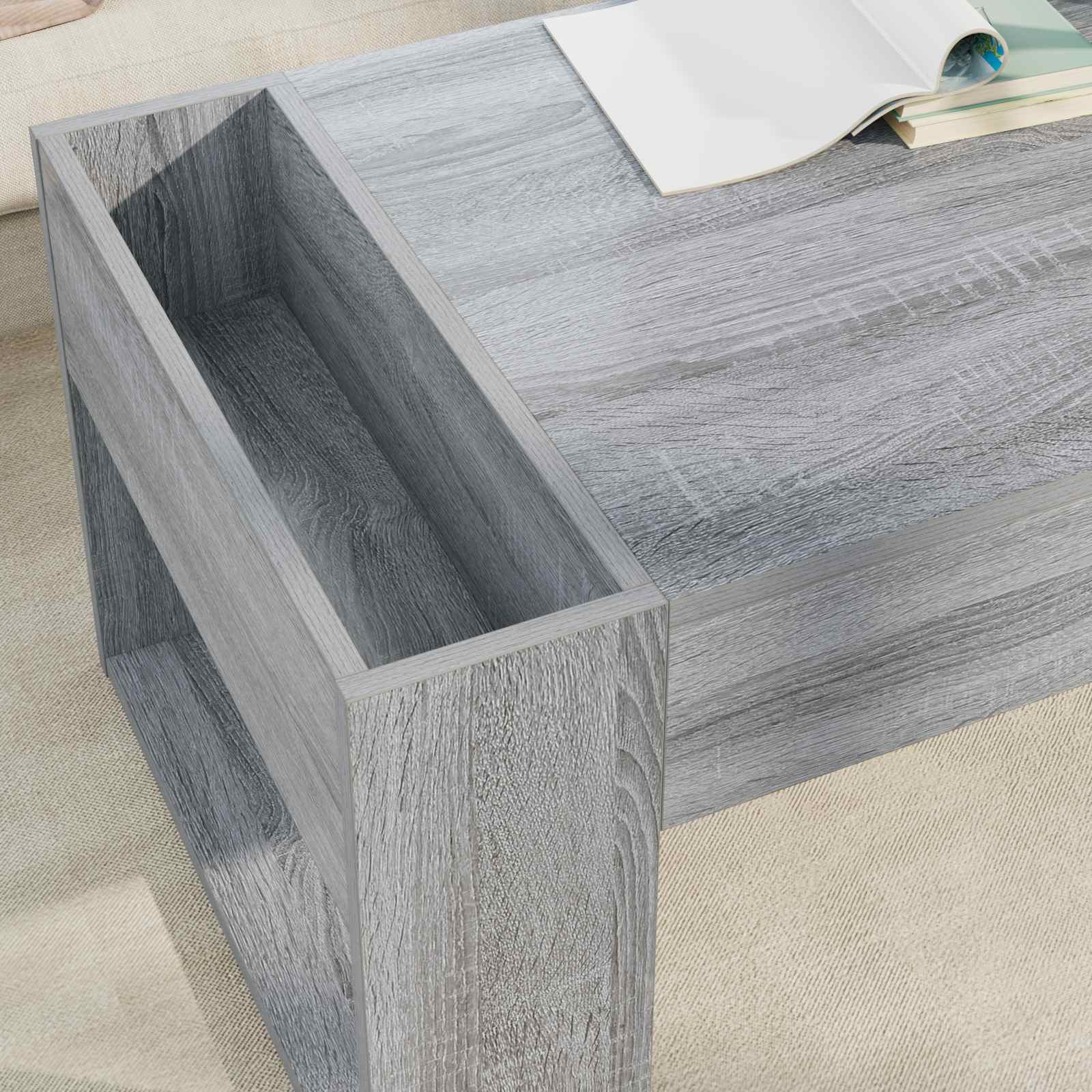 vidaXL Stolik kawowy Szary Sonoma 110 x 50 x 41 cm