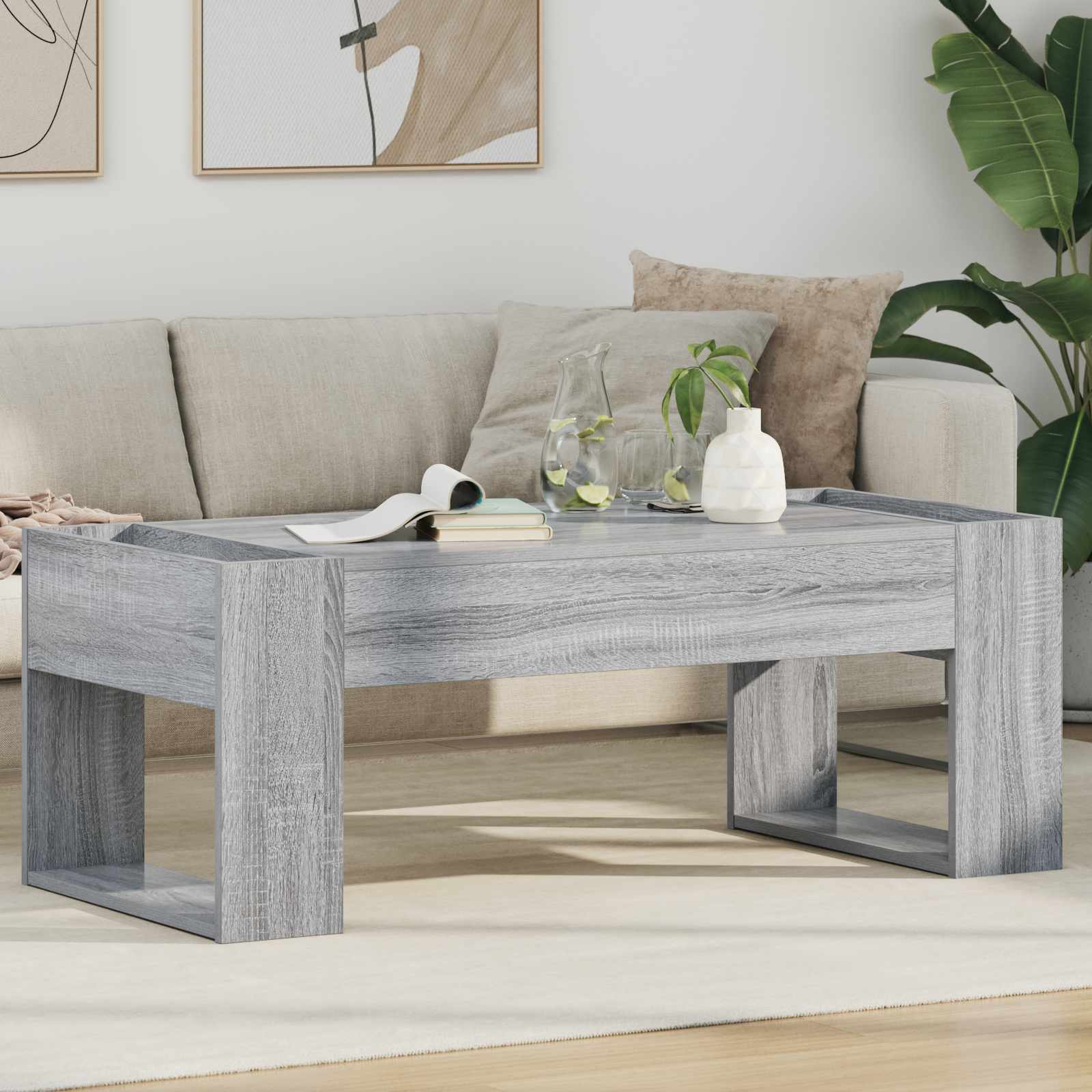 vidaXL Stolik kawowy Szary Sonoma 110 x 50 x 41 cm