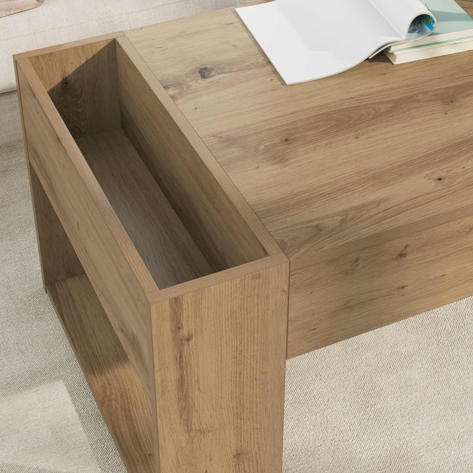 vidaXL Stolik kawowy Dąb rzemieślniczy 110 x 50 x 41 cm