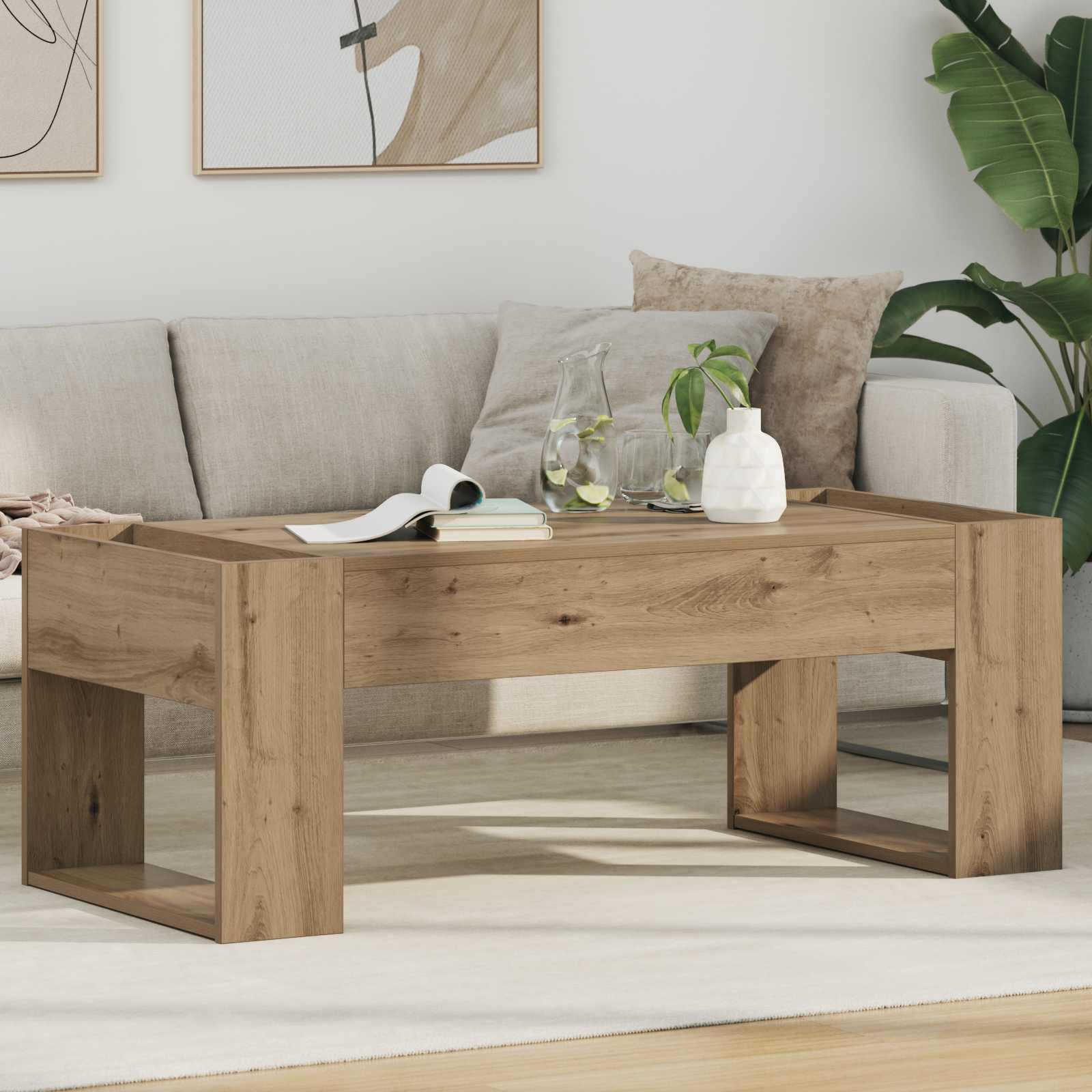 vidaXL Stolik kawowy Dąb rzemieślniczy 110 x 50 x 41 cm
