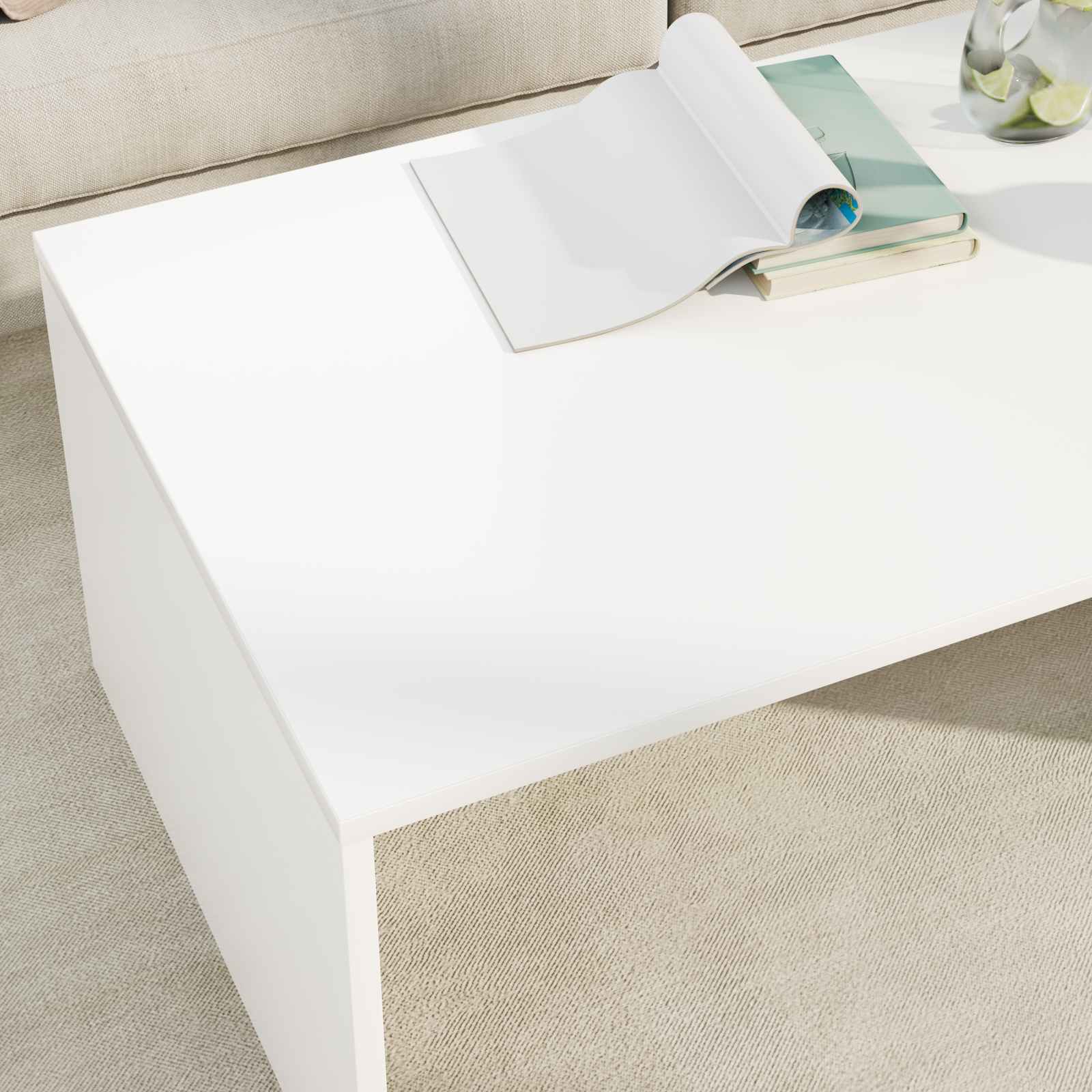 vidaXL Stolik kawowy Biały 95 x 50 x 34 cm Materiał drewnopochodny