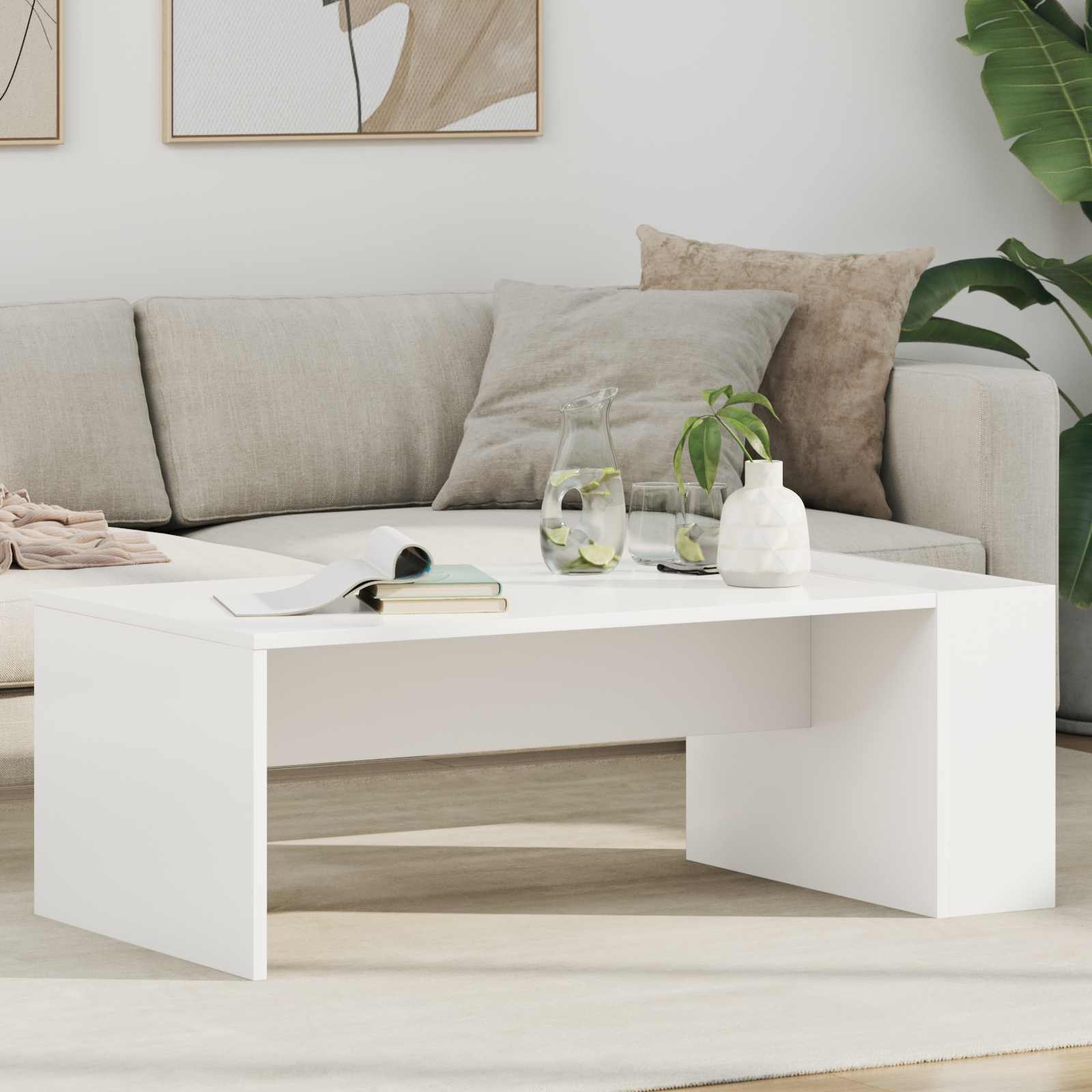 vidaXL Stolik kawowy Biały 95 x 50 x 34 cm Materiał drewnopochodny