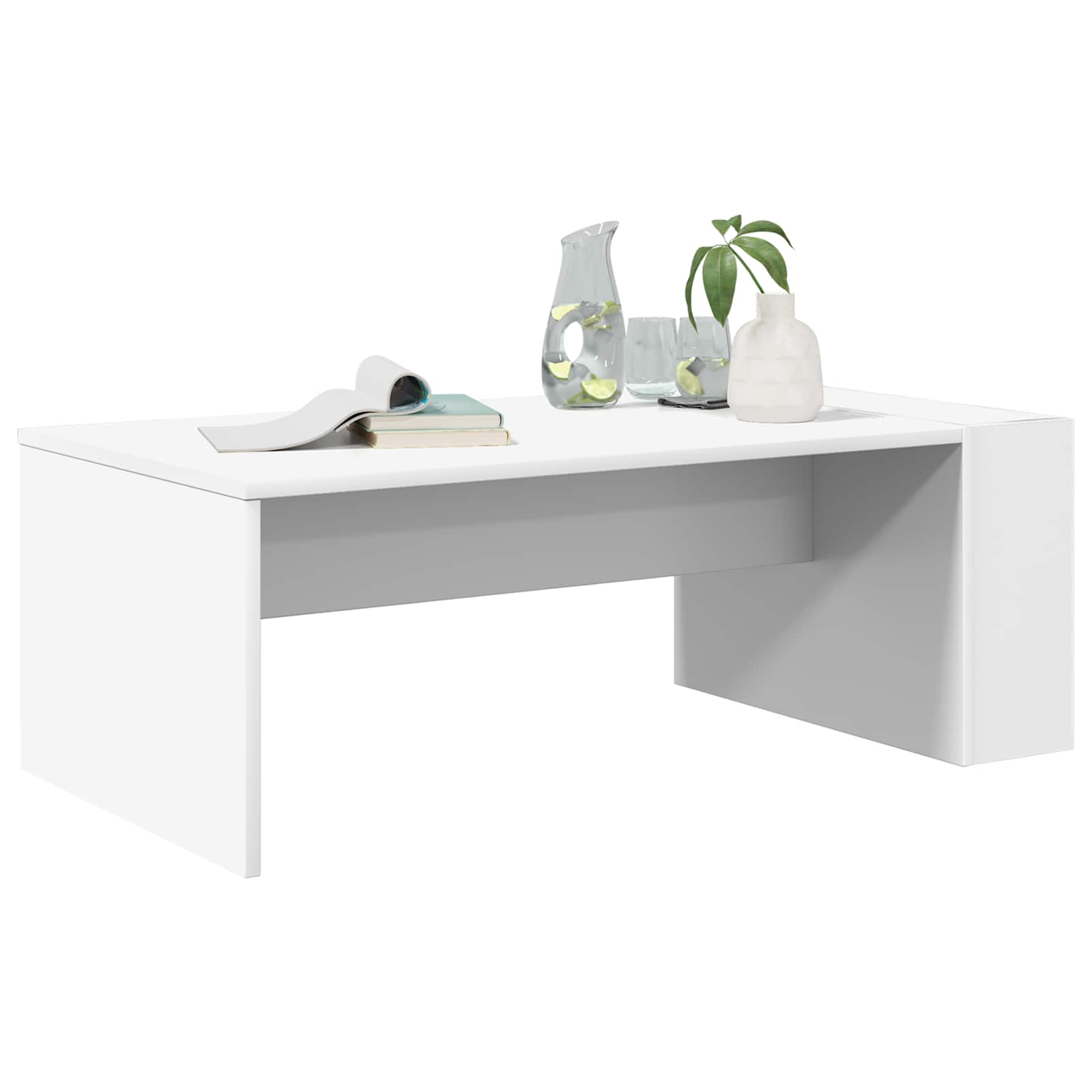 vidaXL Stolik kawowy Biały 95 x 50 x 34 cm Materiał drewnopochodny