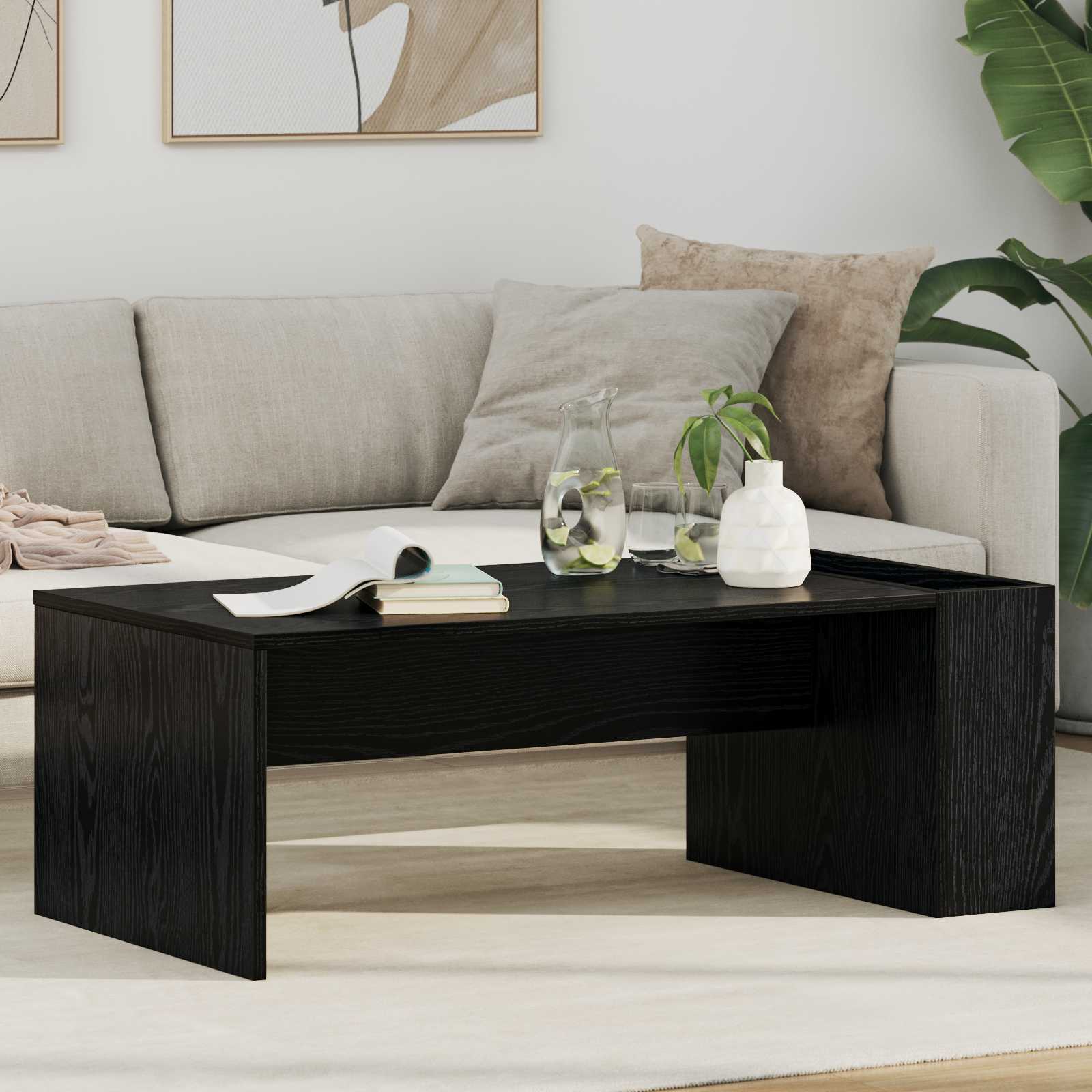vidaXL Stolik kawowy Czarny Dąb 95 x 50 x 34 cm