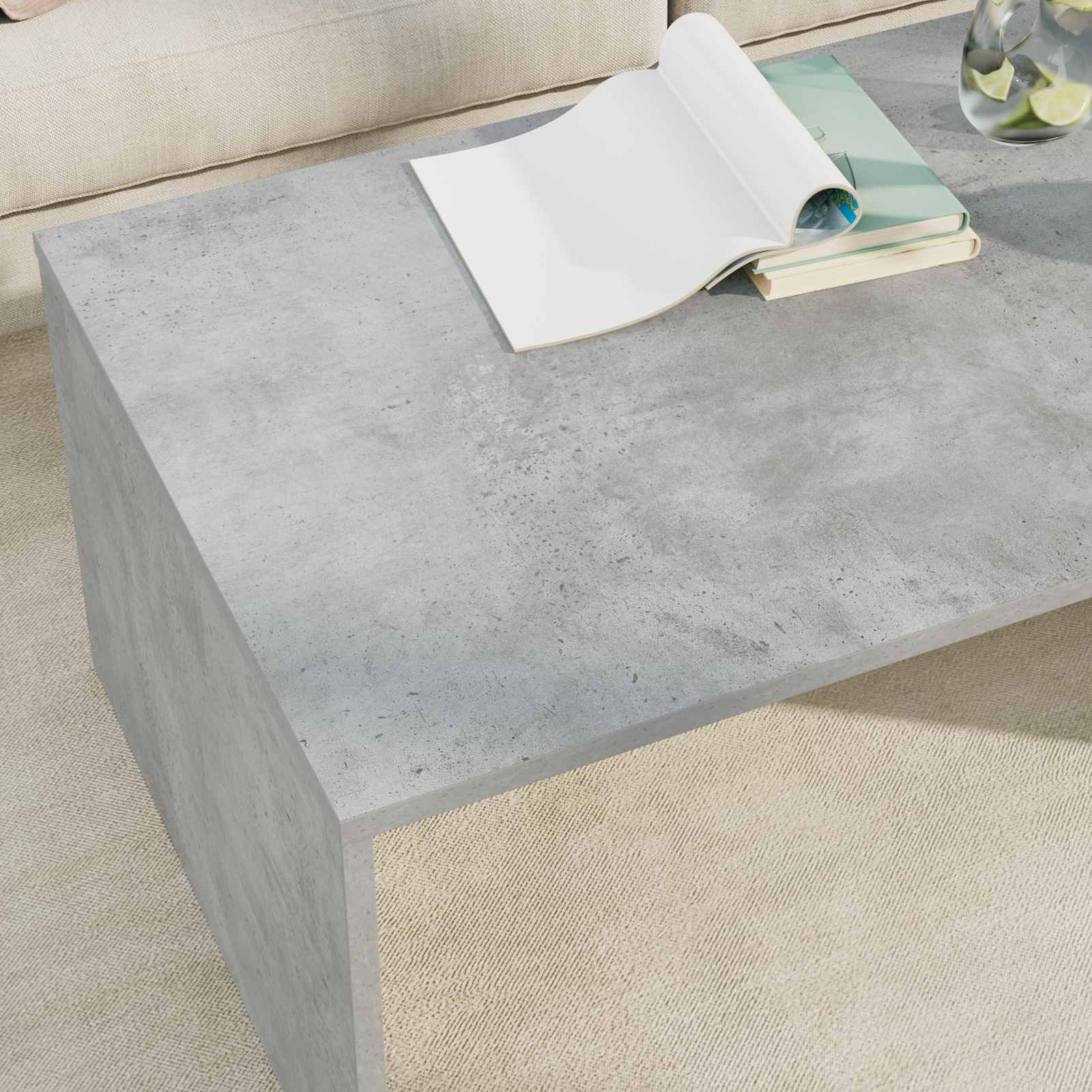 vidaXL Stolik kawowy Betonowy szary 95 x 50 x 34 cm