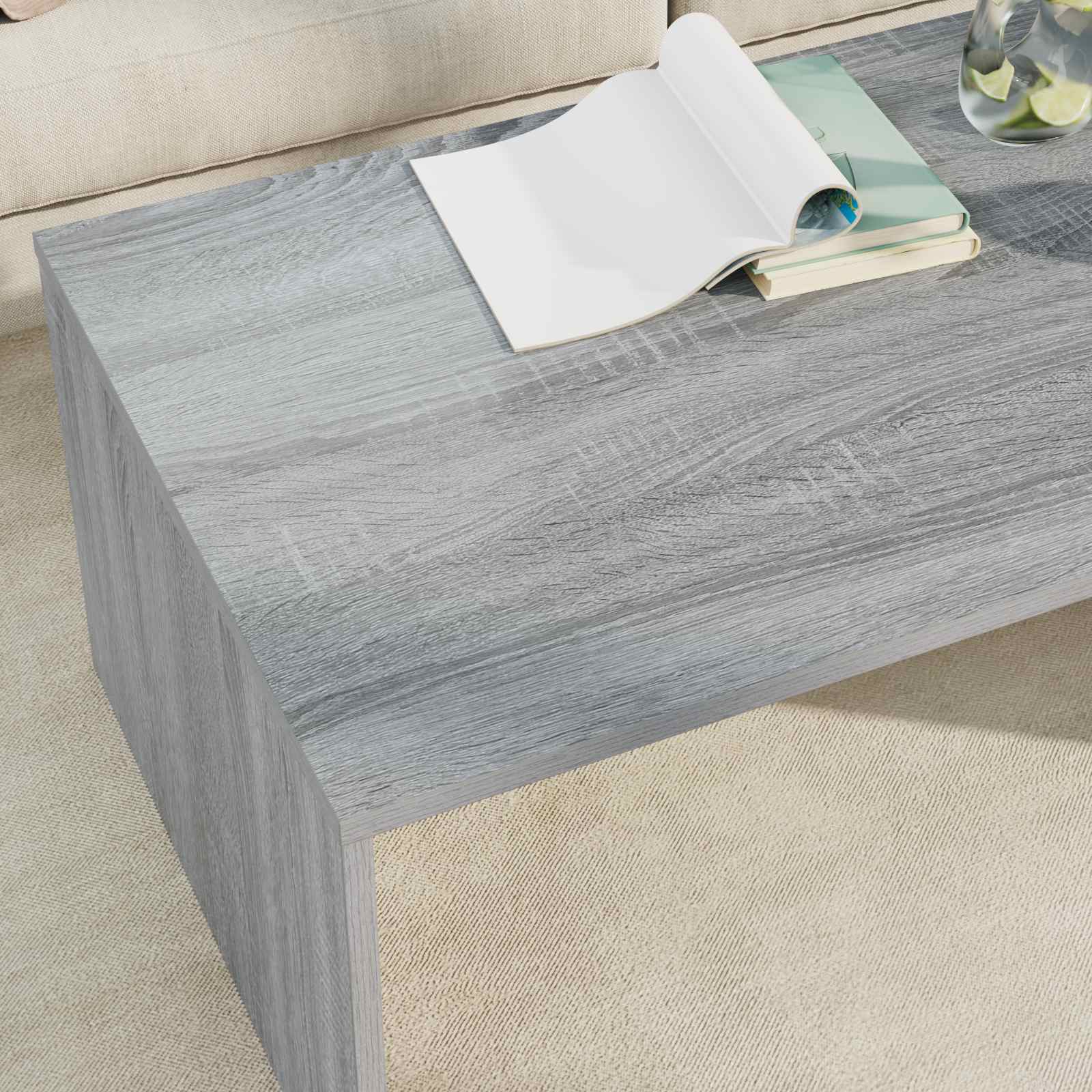 vidaXL Stolik kawowy Szary Sonoma 95 x 50 x 34 cm