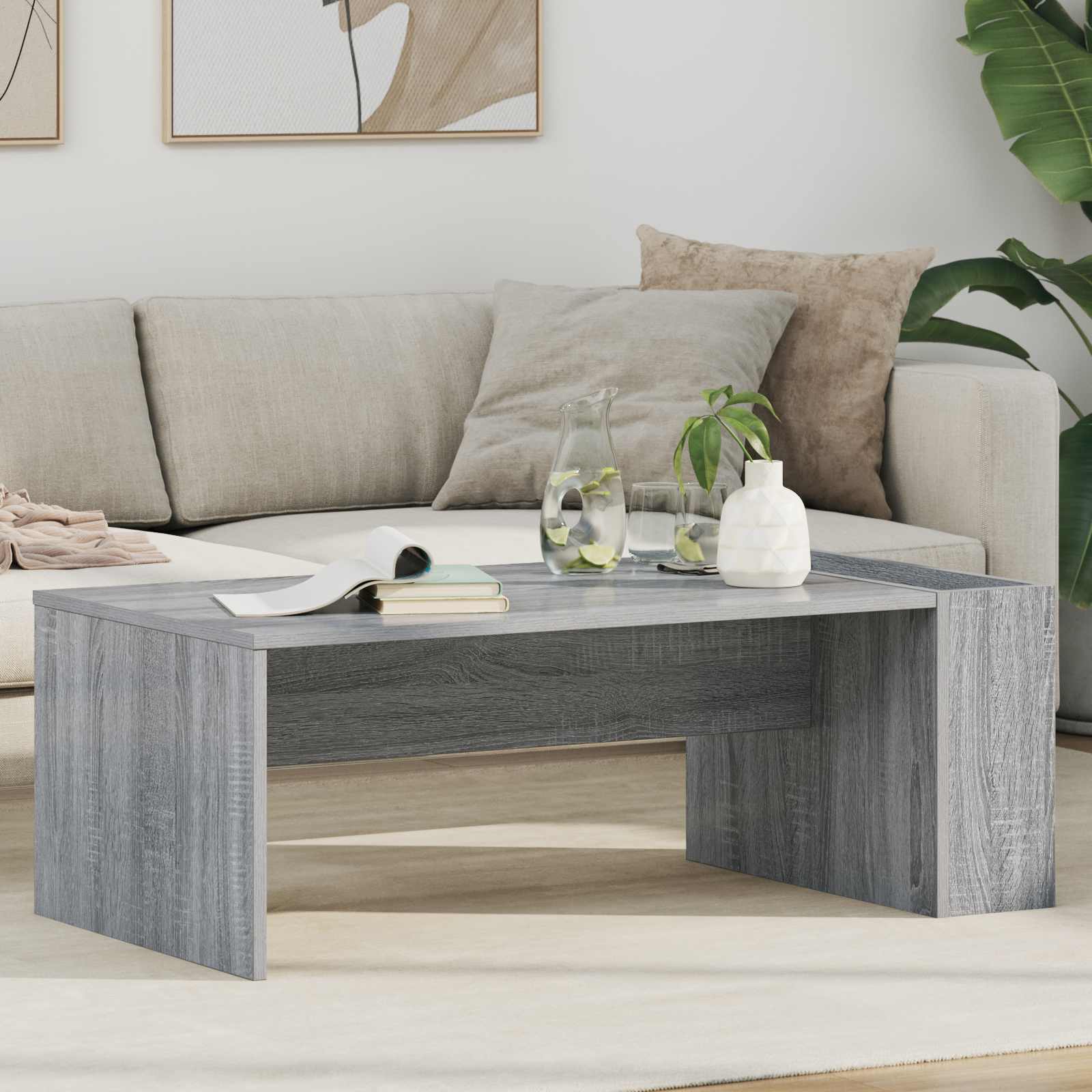 vidaXL Stolik kawowy Szary Sonoma 95 x 50 x 34 cm