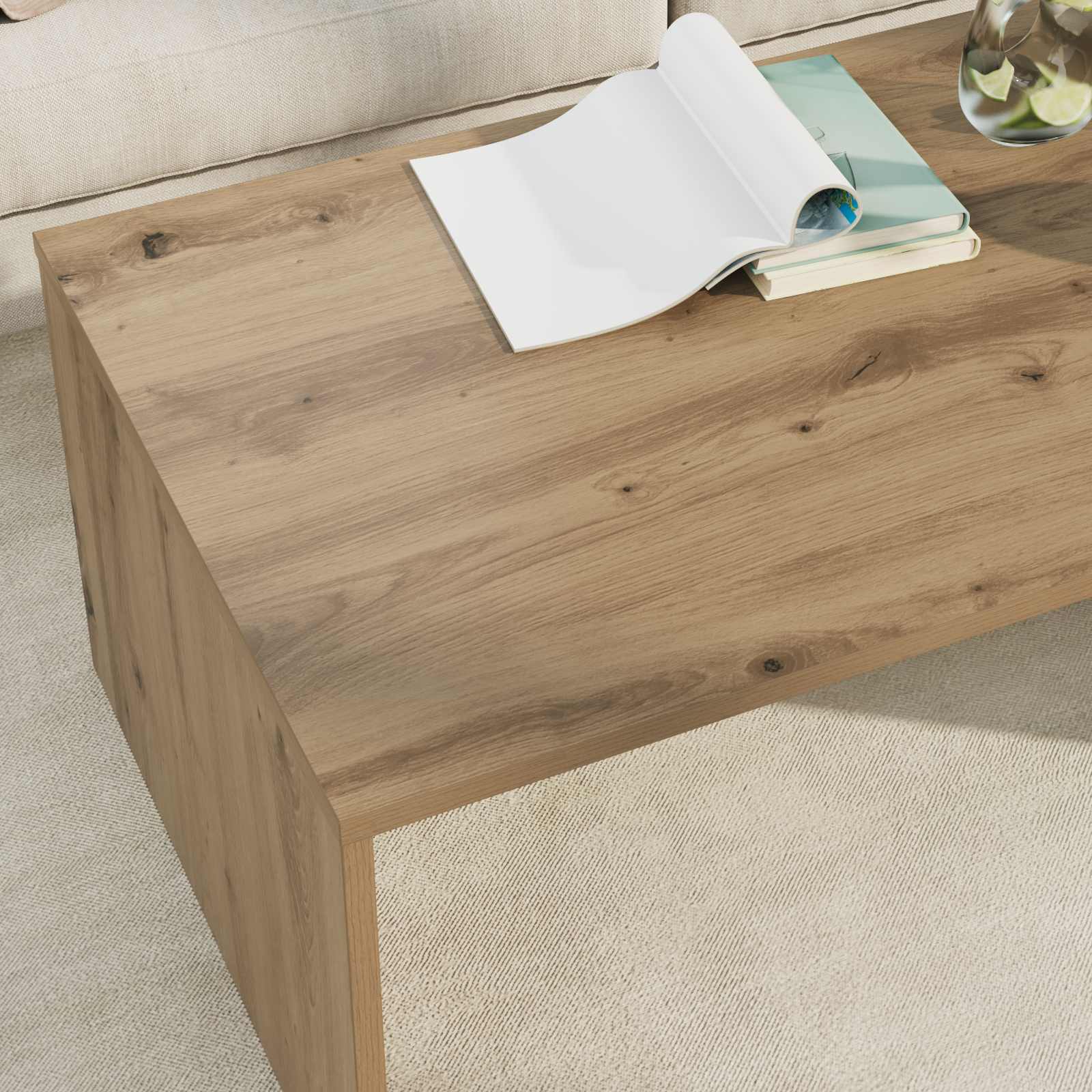 vidaXL Stolik kawowy Dąb rzemieślniczy 95 x 50 x 34 cm