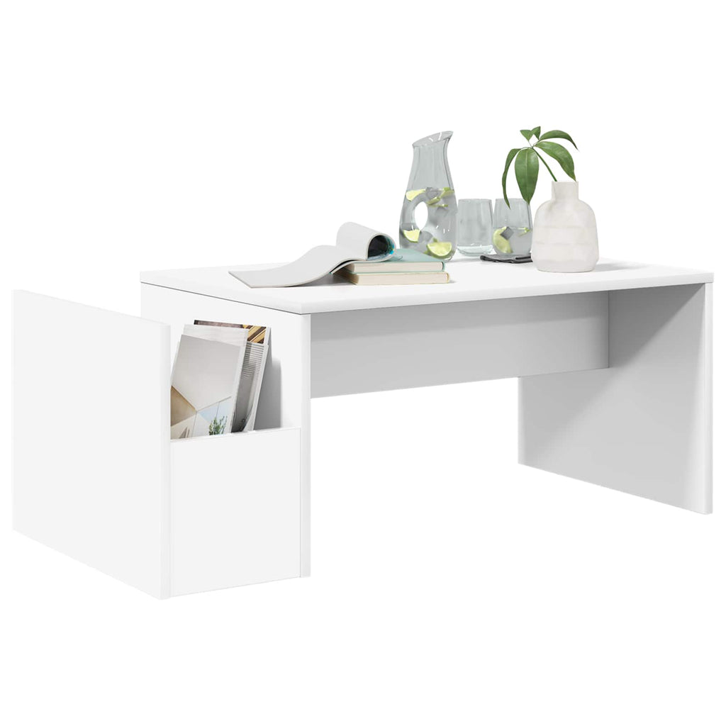 vidaXL Stolik kawowy Biały 90 x 45 x 35 cm Materiał drewnopochodny