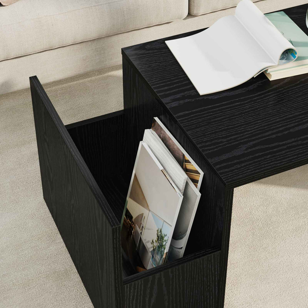 vidaXL Stolik kawowy Czarny Dąb 90 x 45 x 35 cm