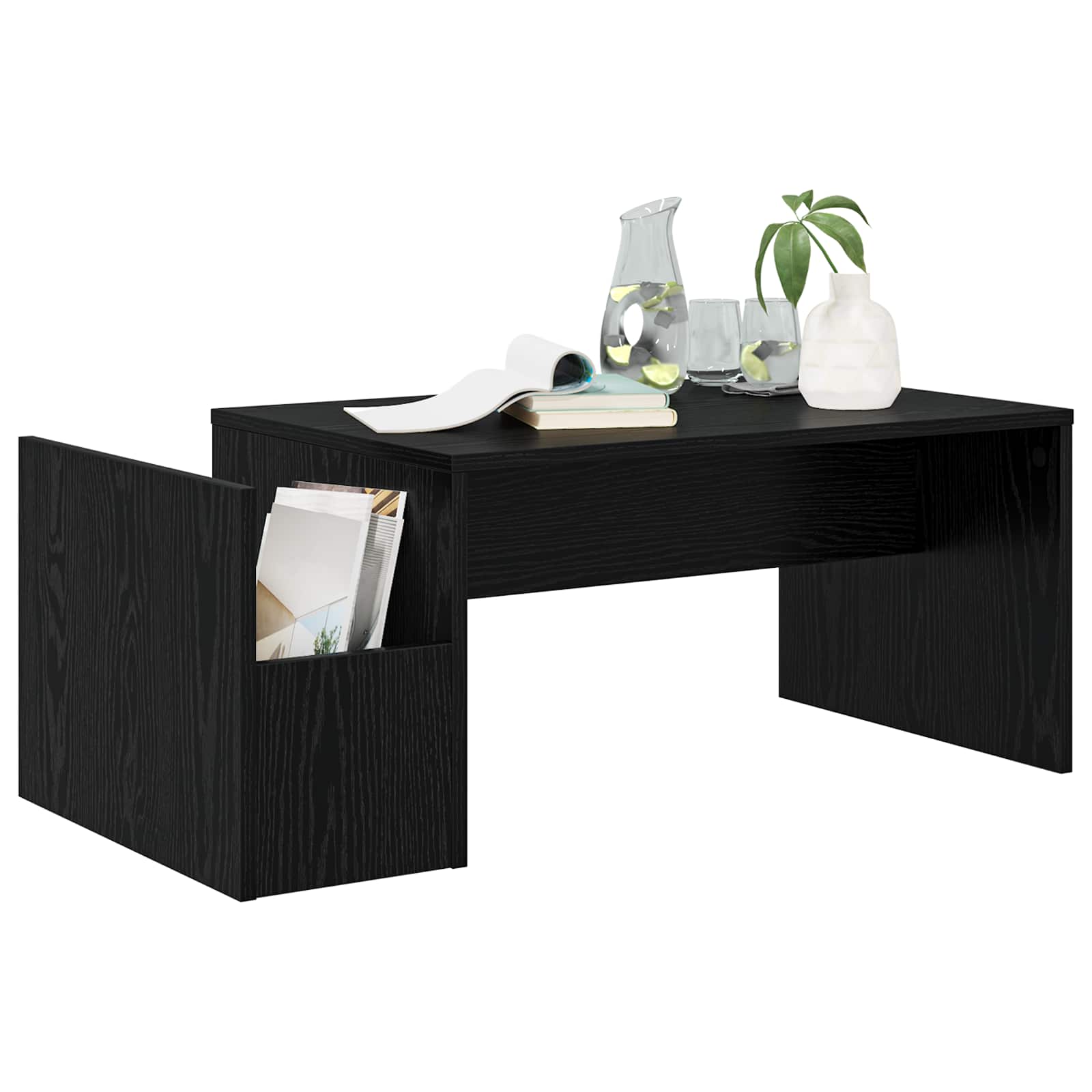 vidaXL Stolik kawowy Czarny Dąb 90 x 45 x 35 cm