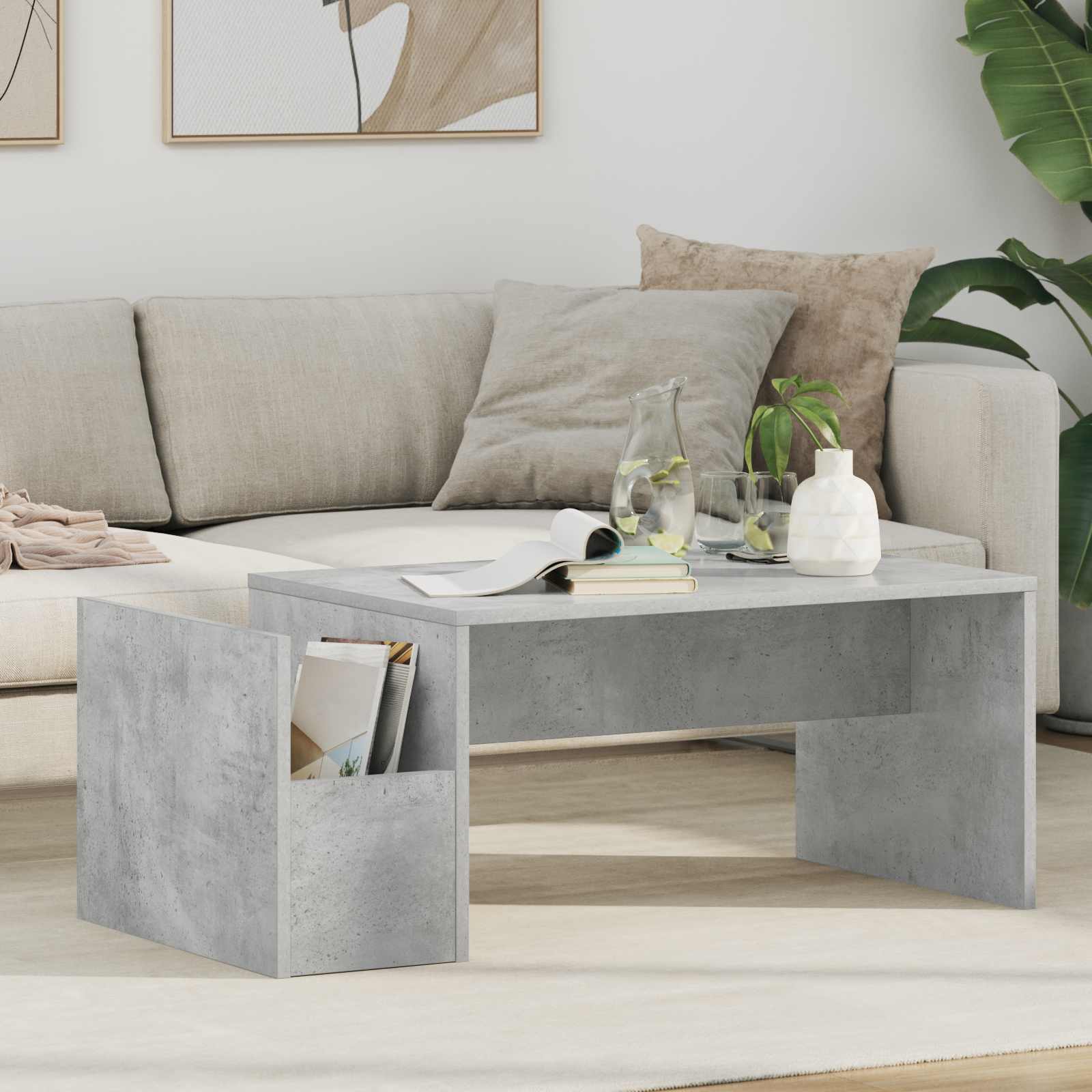 vidaXL Stolik kawowy Betonowy szary 90 x 45 x 35 cm