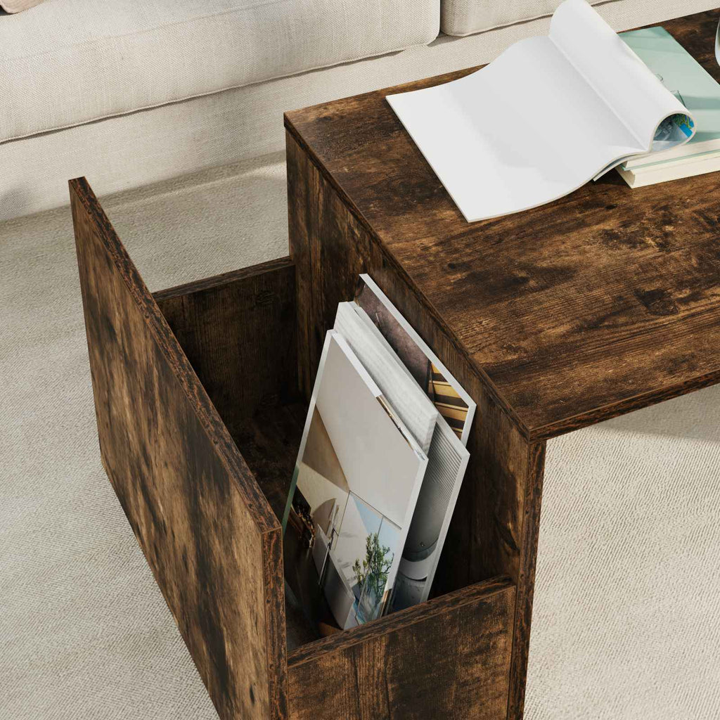 vidaXL Stolik kawowy Dąb wędzony 90 x 45 x 35 cm