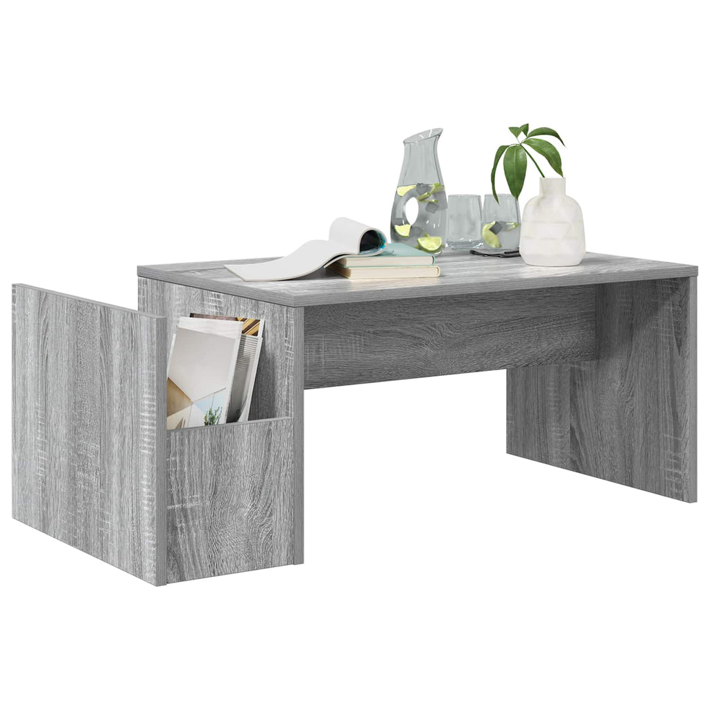 vidaXL Stolik kawowy Szary Sonoma 90 x 45 x 35 cm