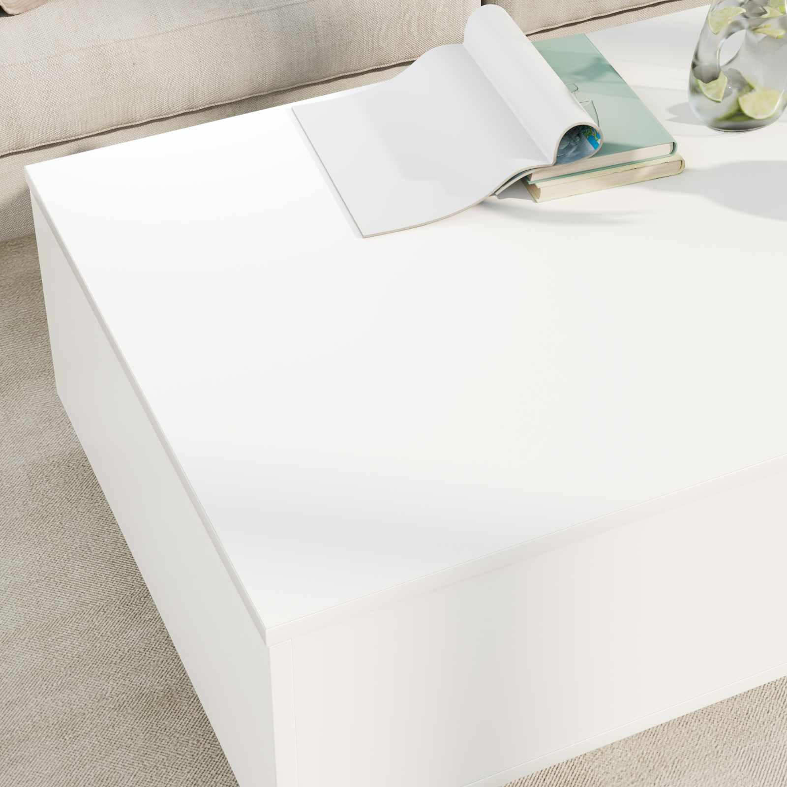 vidaXL Stolik kawowy Biały 95 x 55 x 31 cm Materiał drewnopochodny