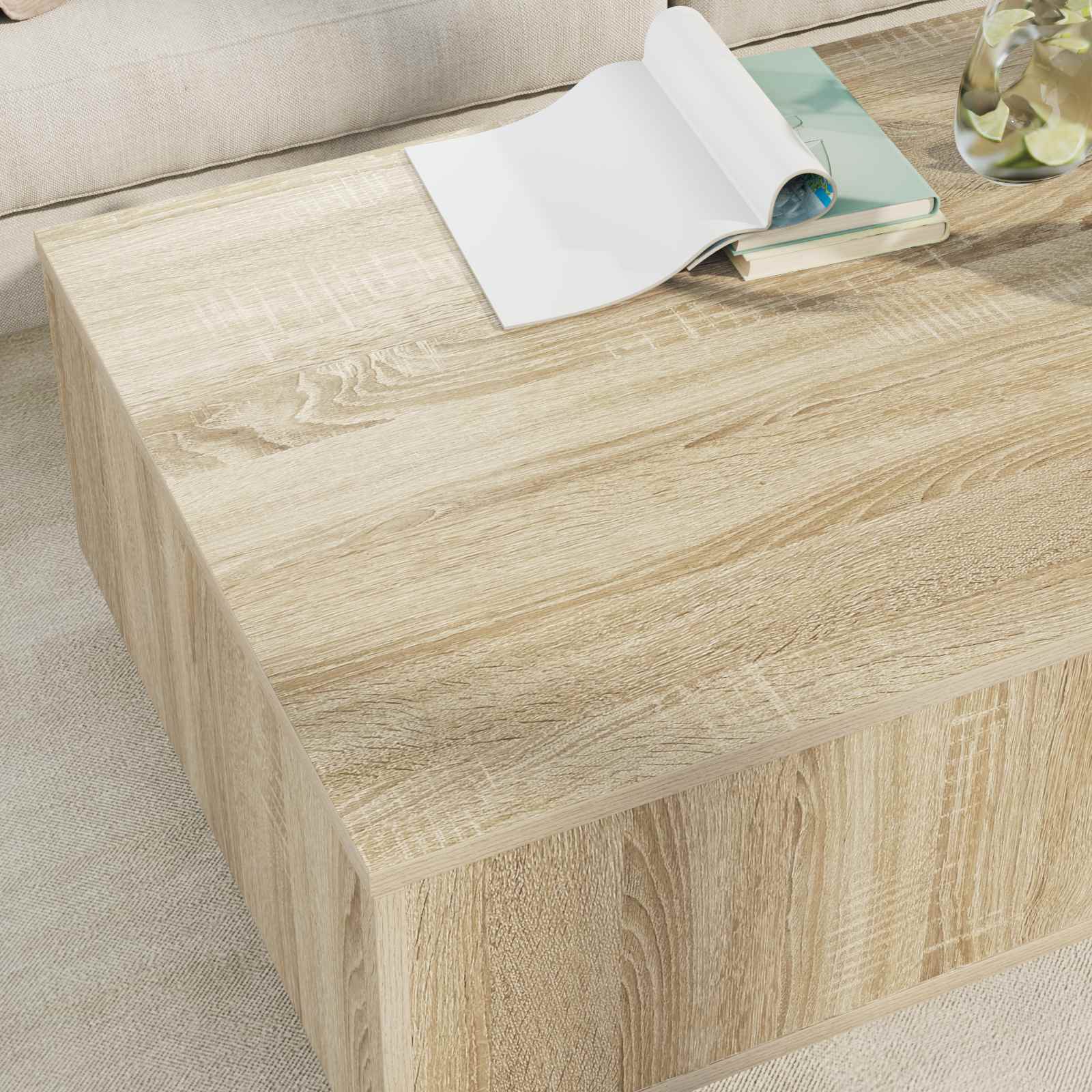 vidaXL Stolik kawowy z szufladą Dąb Sonoma 95 x 55 x 31 cm