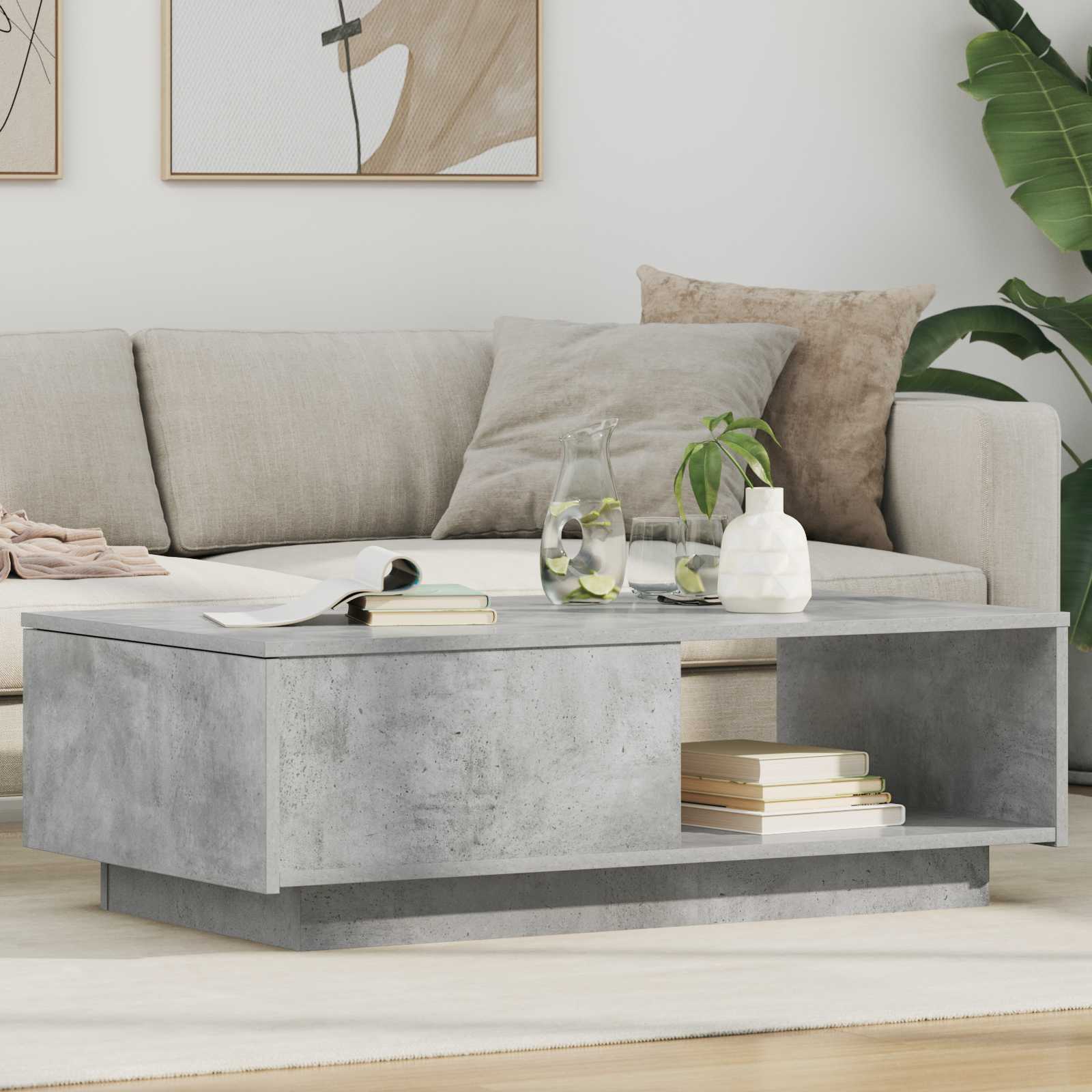 vidaXL Stolik kawowy z szufladą Betonowy szary 95 x 55 x 31 cm