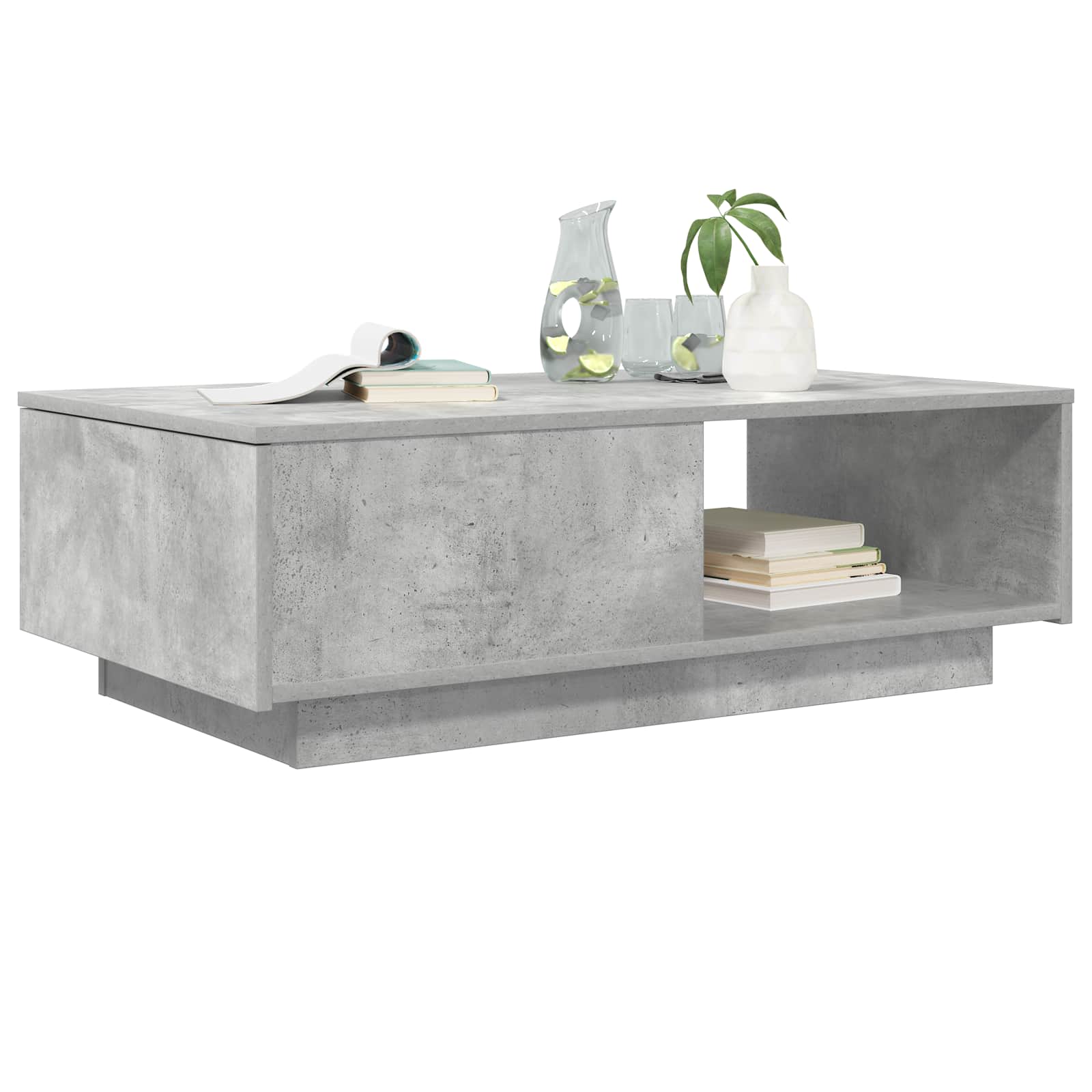 vidaXL Stolik kawowy z szufladą Betonowy szary 95 x 55 x 31 cm