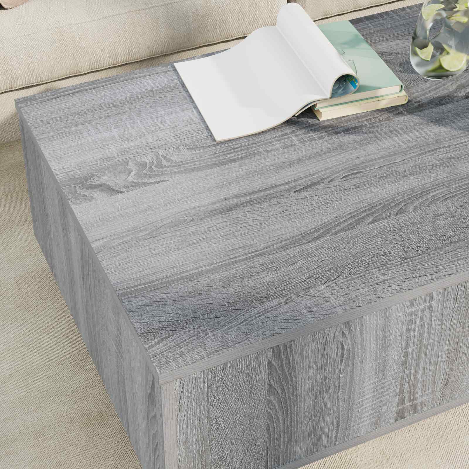 vidaXL Stolik kawowy z szufladą Szary Sonoma 95 x 55 x 31 cm