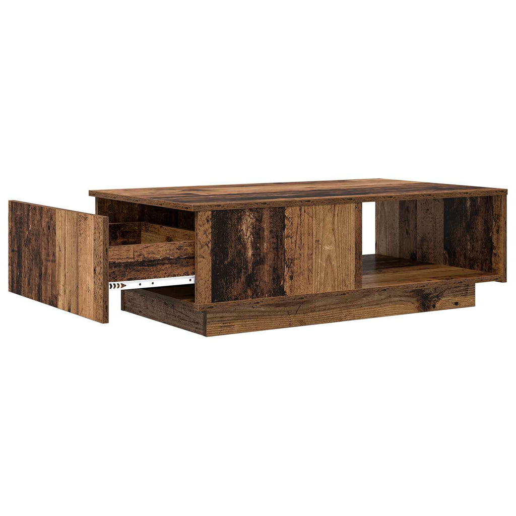 vidaXL Stolik kawowy z szufladą Stare drewno 95 x 55 x 31 cm