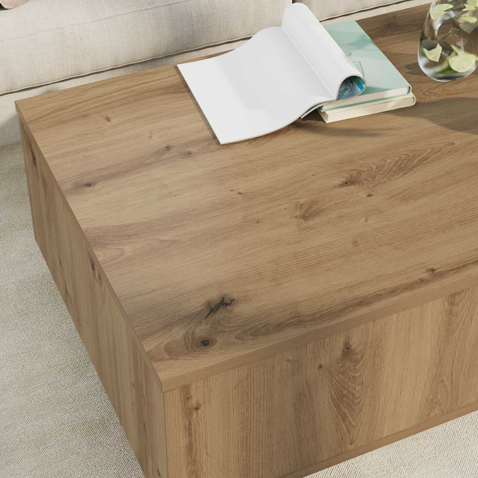 vidaXL Stolik kawowy Dąb rzemieślniczy 95 x 55 x 31 cm