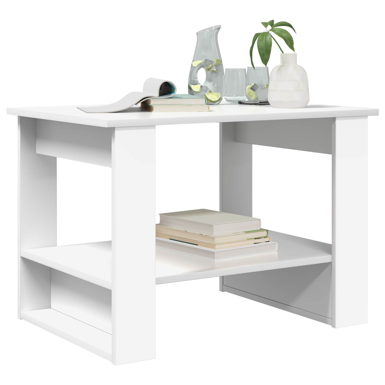vidaXL Stolik kawowy Biały 72 x 50 x 50 cm Materiał drewnopochodny