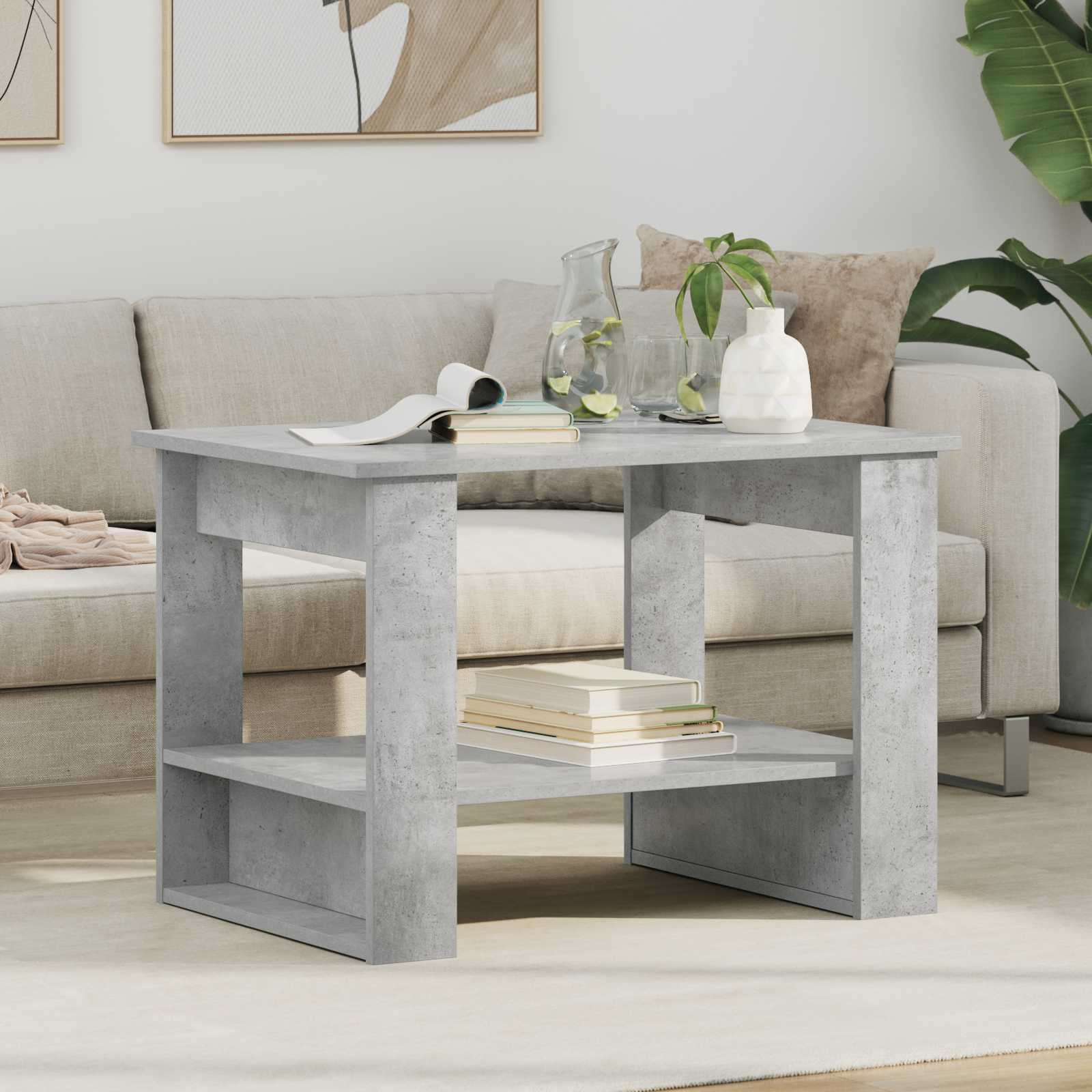 vidaXL Stolik kawowy Betonowy szary 72 x 50 x 50 cm