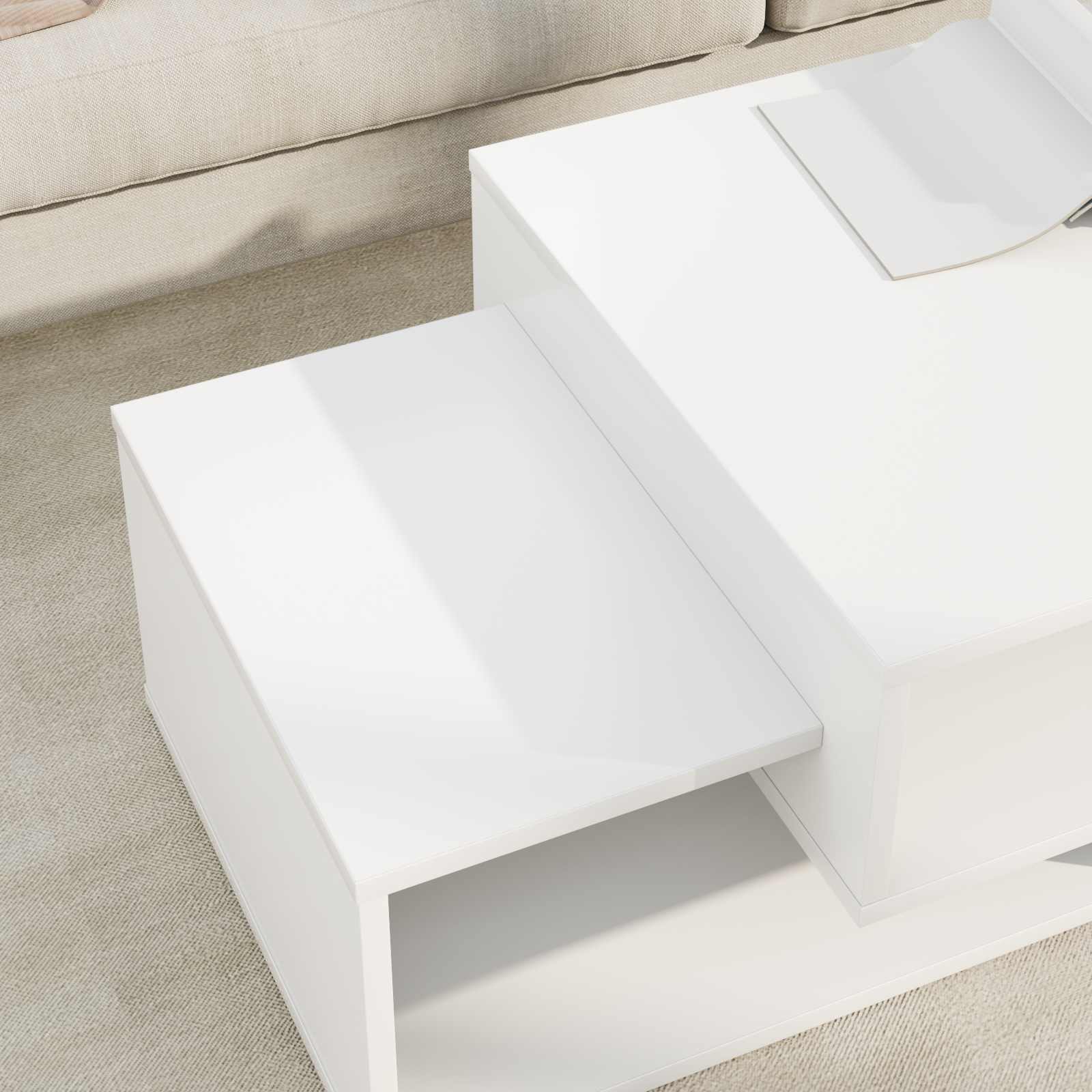 vidaXL Stolik kawowy Biały 105 x 50 x 32,5 cm Materiał drewnopochodny