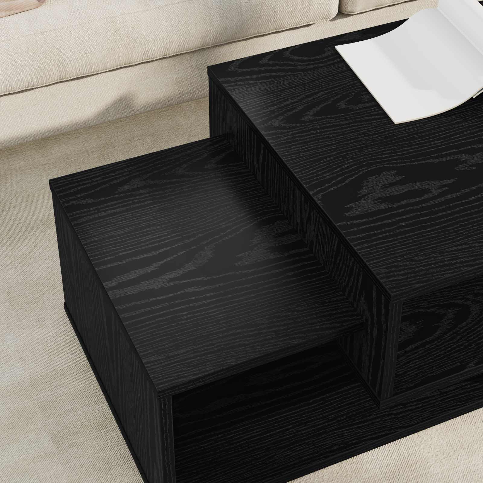 vidaXL Stolik kawowy Czarny Dąb 105 x 50 x 32,5 cm