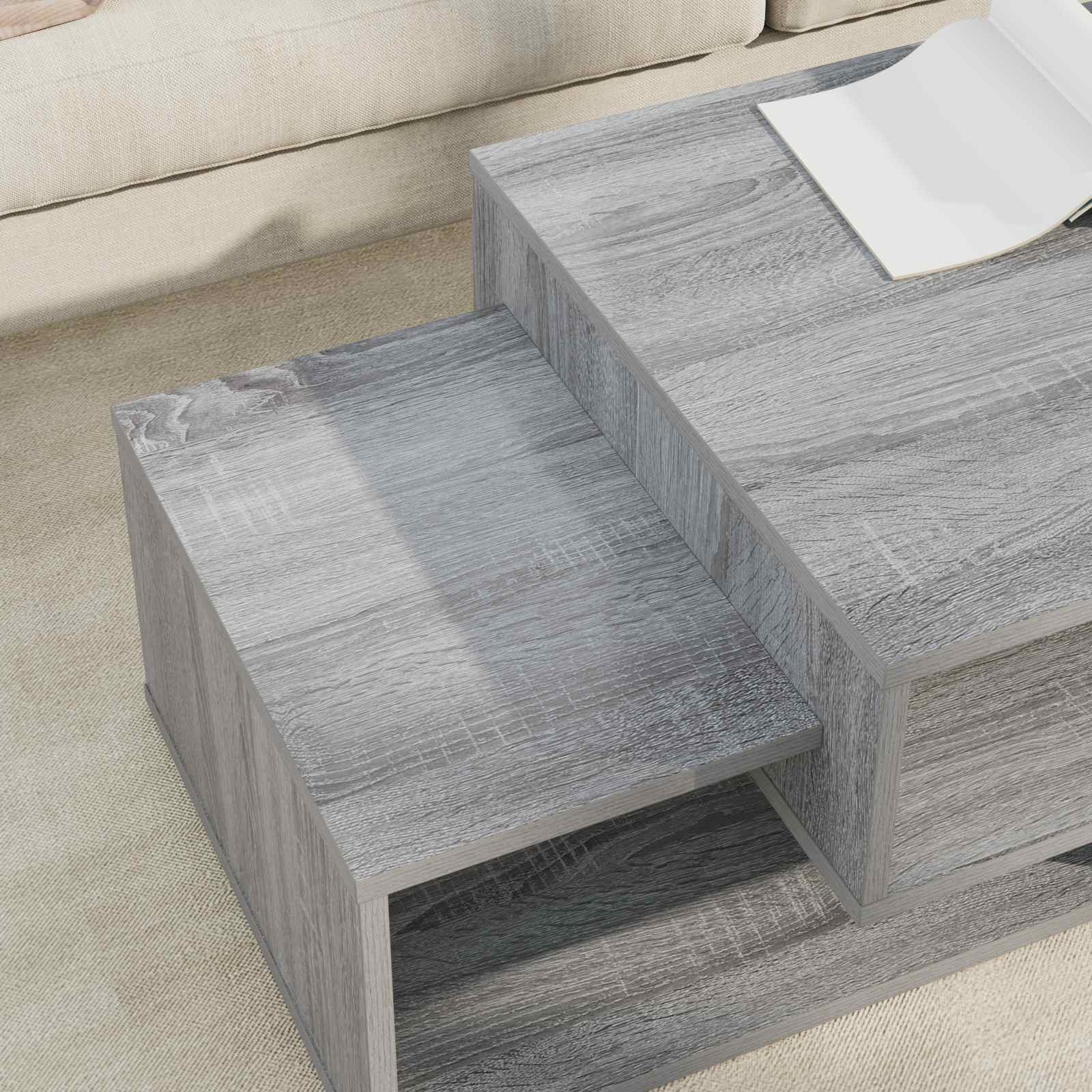 vidaXL Stolik kawowy Szary Sonoma 105 x 50 x 32,5 cm
