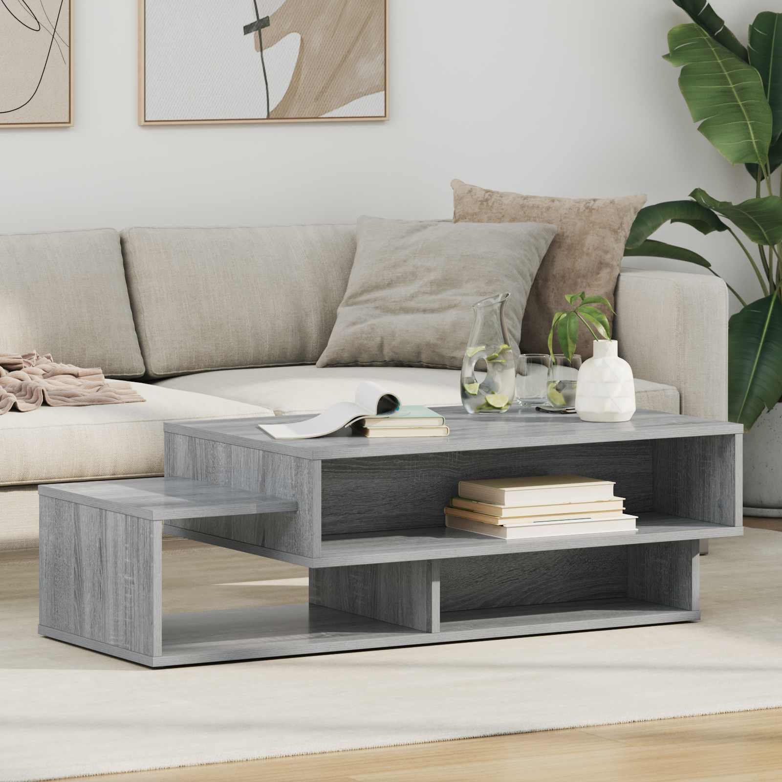 vidaXL Stolik kawowy Szary Sonoma 105 x 50 x 32,5 cm