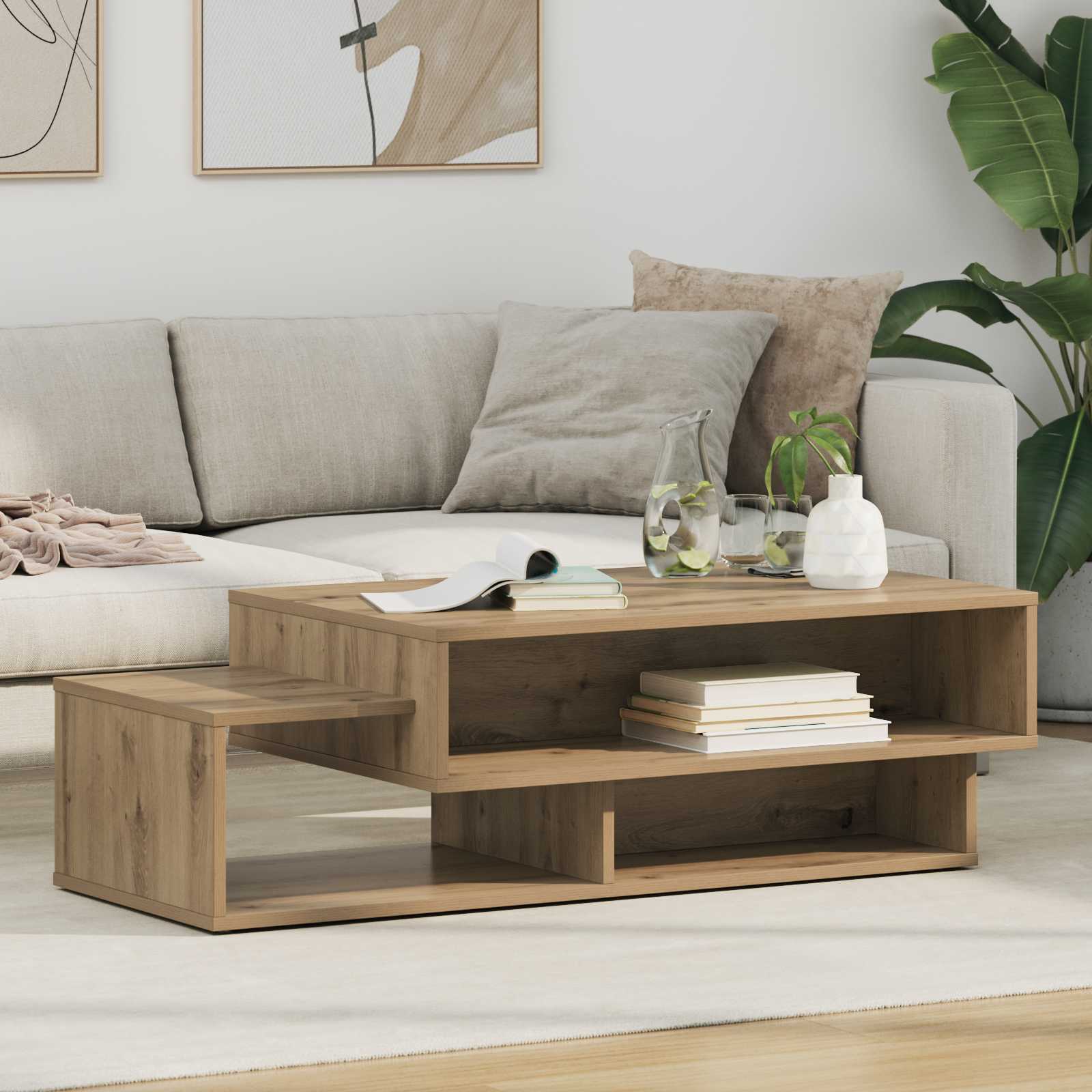 vidaXL Stolik kawowy Dąb rzemieślniczy 105 x 50 x 32,5 cm